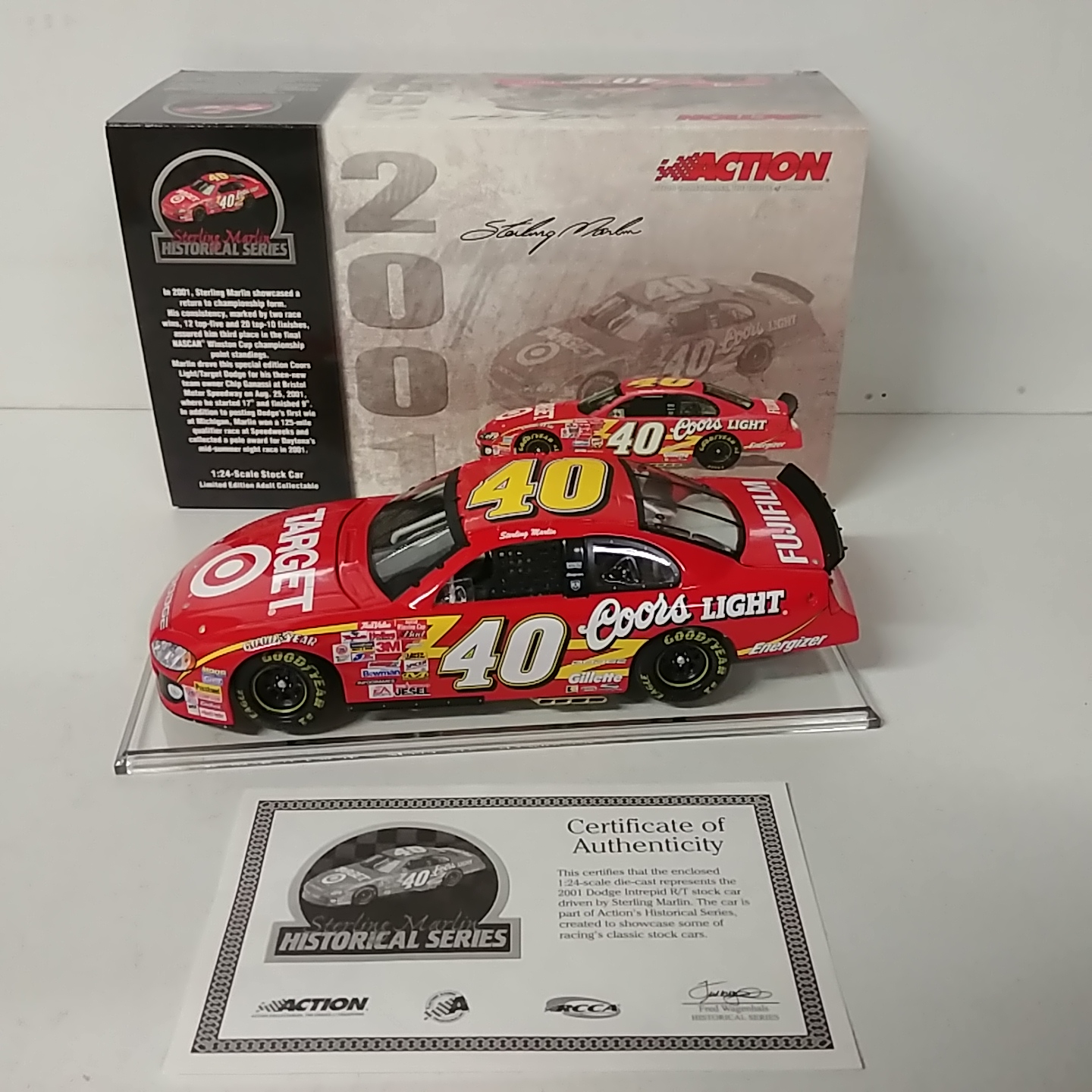 2001 Sterling Marlin 1/24th Coors Light/Target c/w car