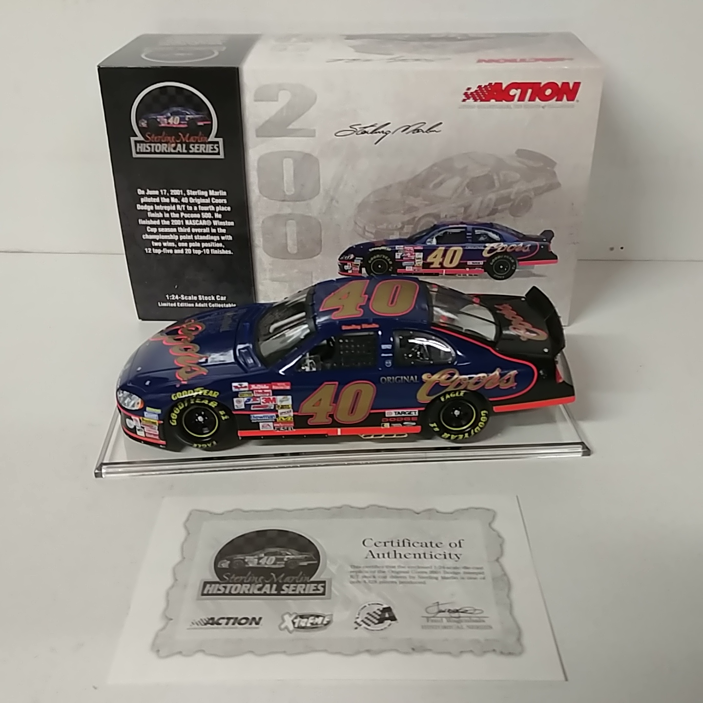 2001 Sterling Marlin 1/24th Coors Original  c/w car