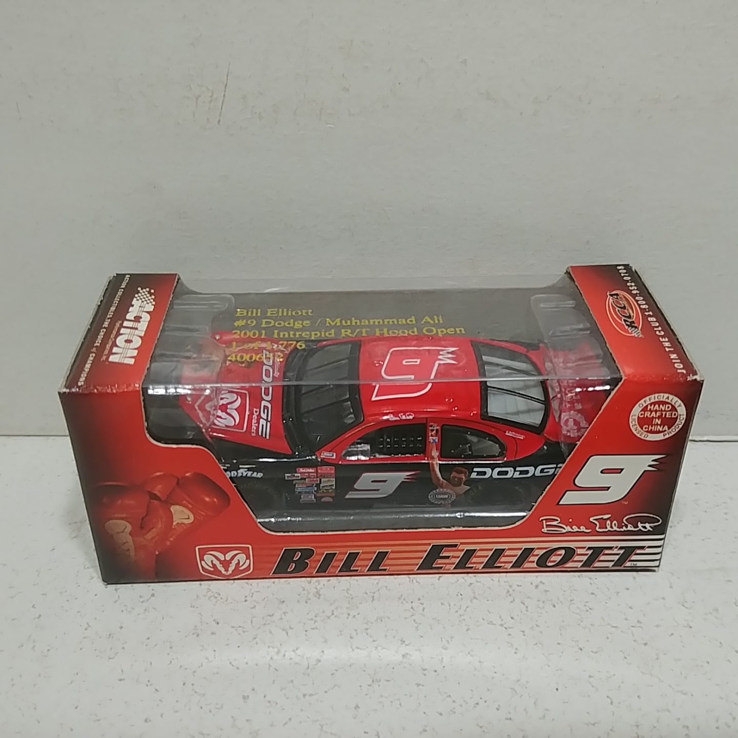 2001 Bill Elliott 1/64th Dodge "Muhammad Ali" RCCA hood open Intrepid R/T