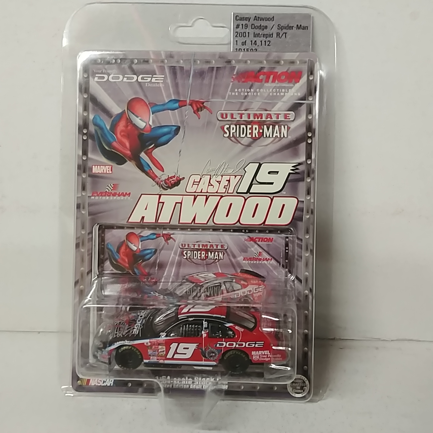 2001 Casey Atwood 1/64th Dodge Dealers "Spiderman" ARC Intrepid R/t
