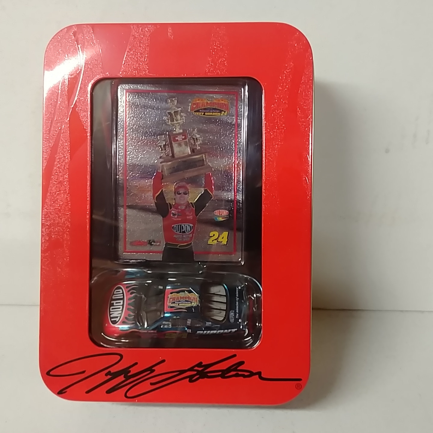 2001 Jeff Gordon 1/64th Dupont "Winston Cup Champion" Color Chrome Monte Carlo in tin