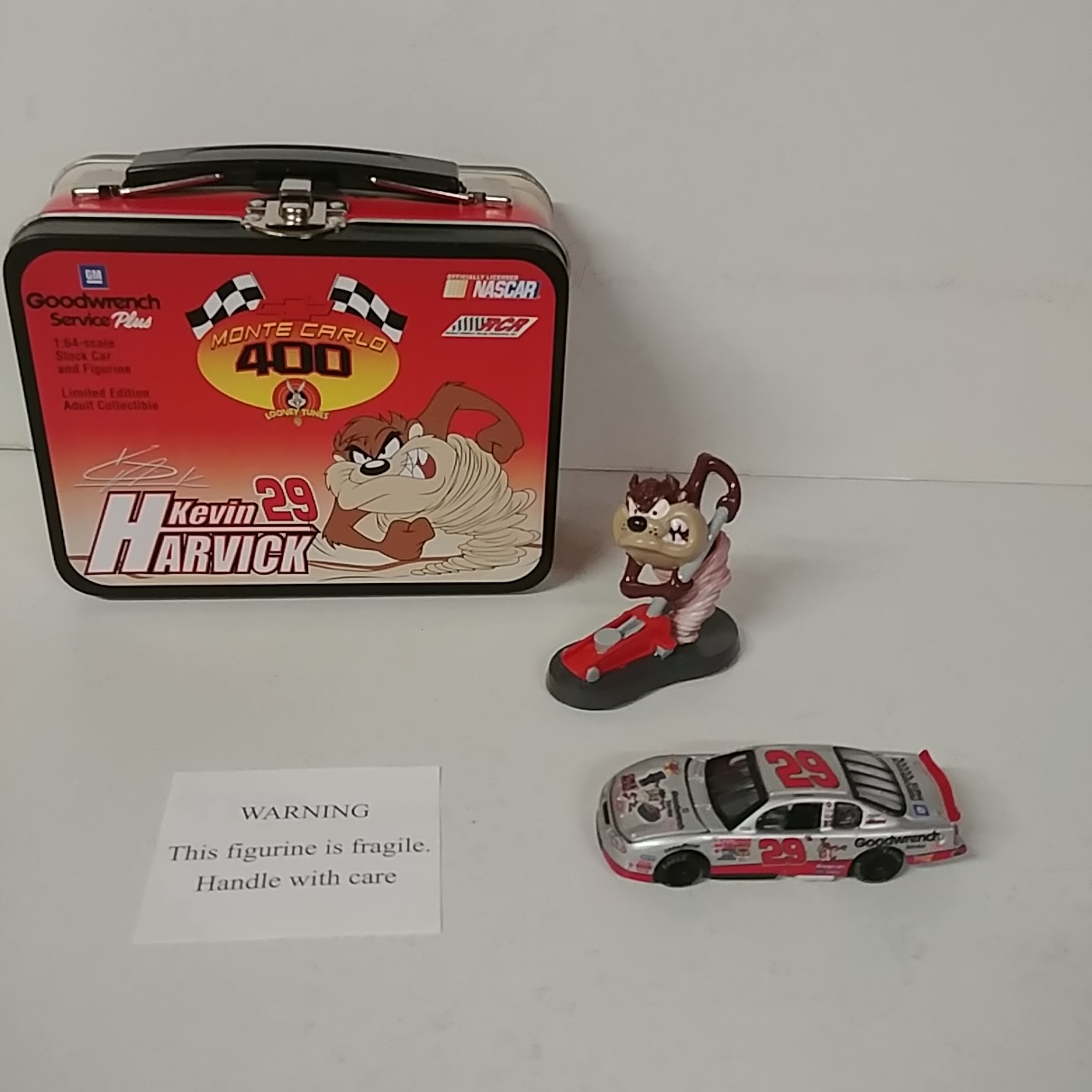 2001 Kevin Harvick 1/64th Goodwrench "TAZ" RCCA hood open car in lunch box