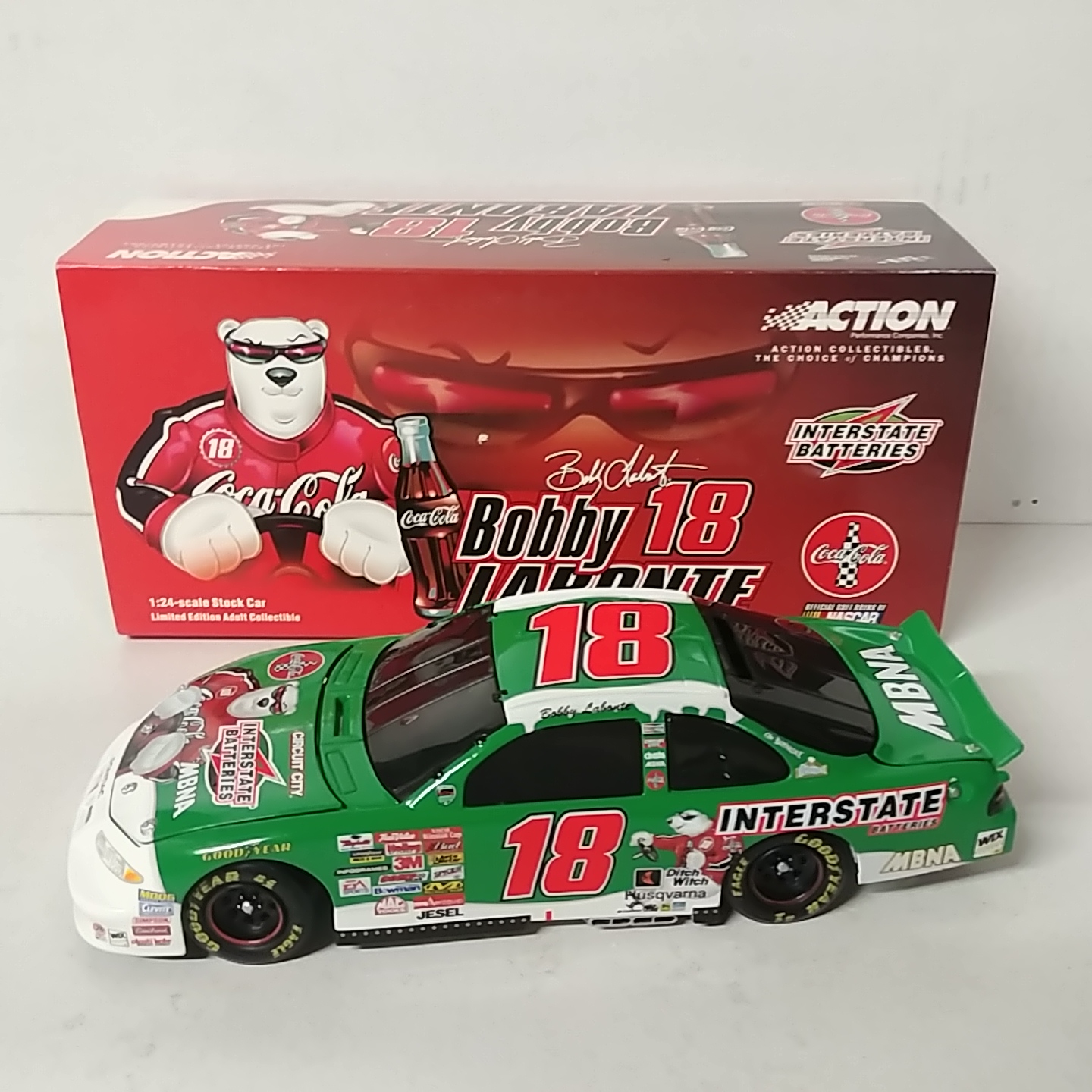 2001 Bobby Labonte 1/24th Interstate Batteries "Coca-Cola Bears" b/w bank