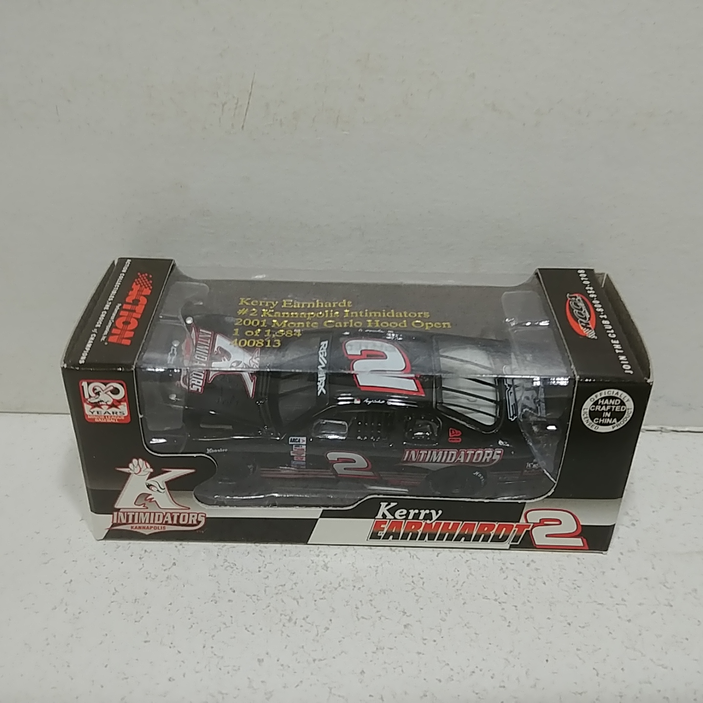 2001 Kerry Earnhardt 1/64th Kannapolis Intimidators "ARCA Series" RCCA hood open Monte Carlo