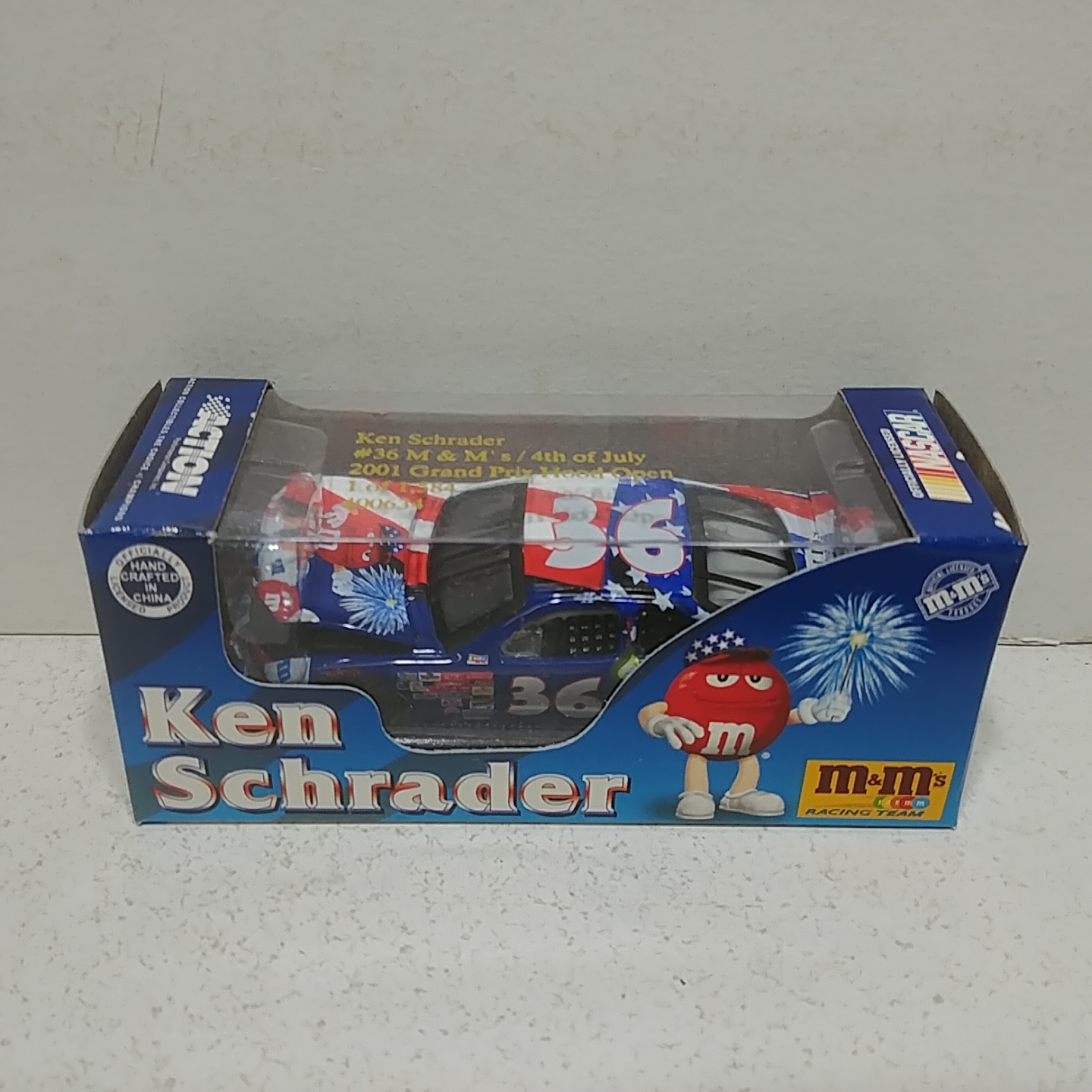 2001 Ken Schrader 1/64th M&M's "Fourth of July" RCCA hood open Grand Prix