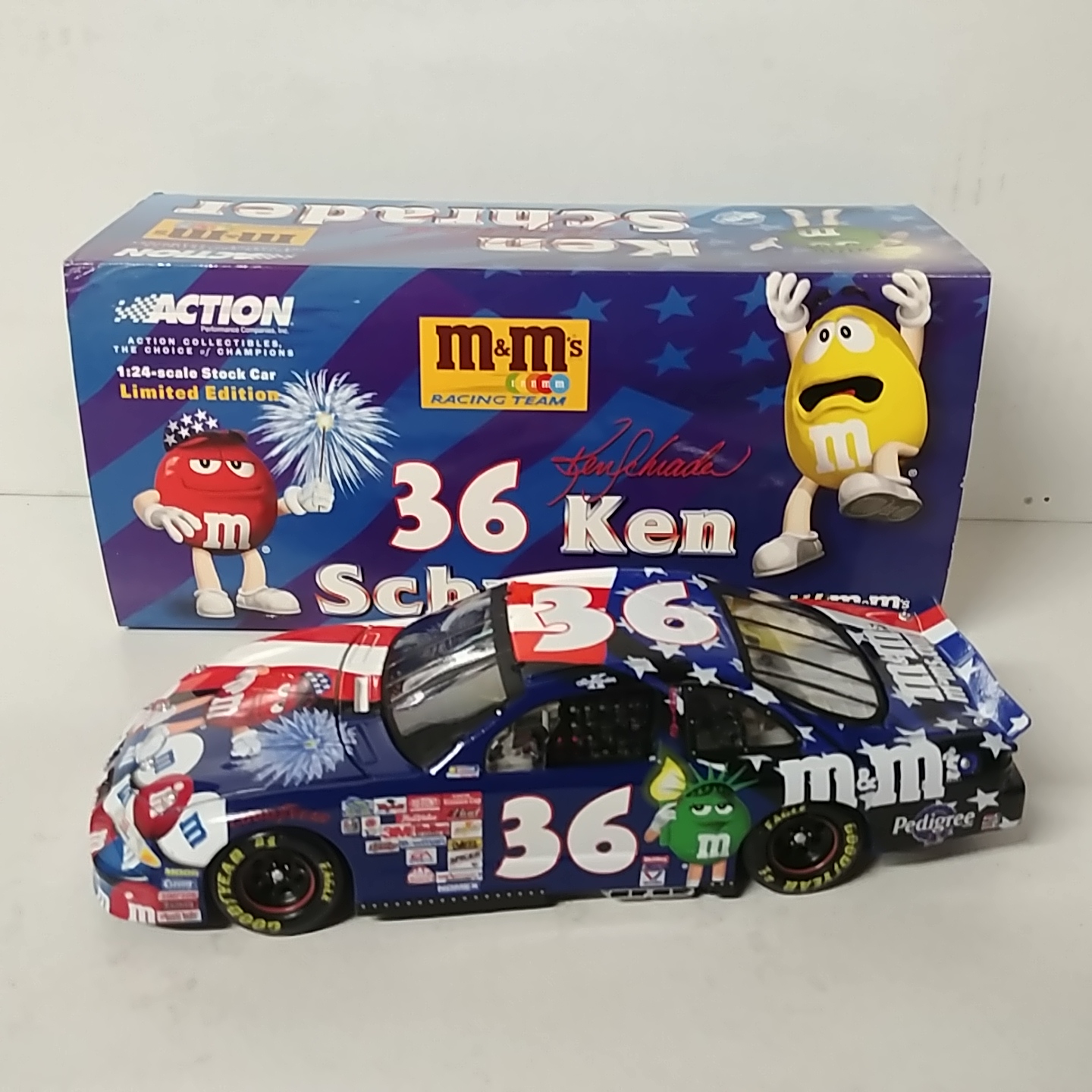 2001 Ken Schrader 1/24th M&M's "4th of July" Grand Prix car