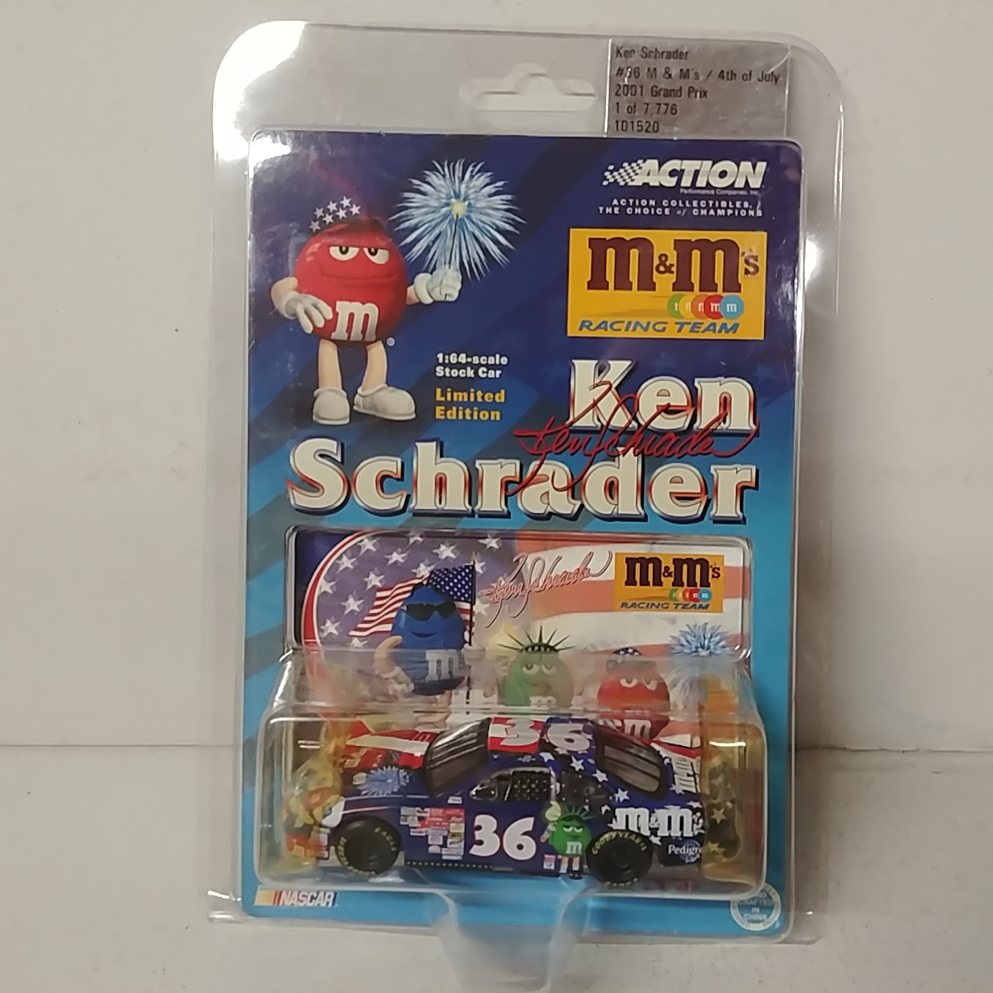 2001 Ken Schrader 1/64th M&M's "Fourth of July" ARC Grand Prix