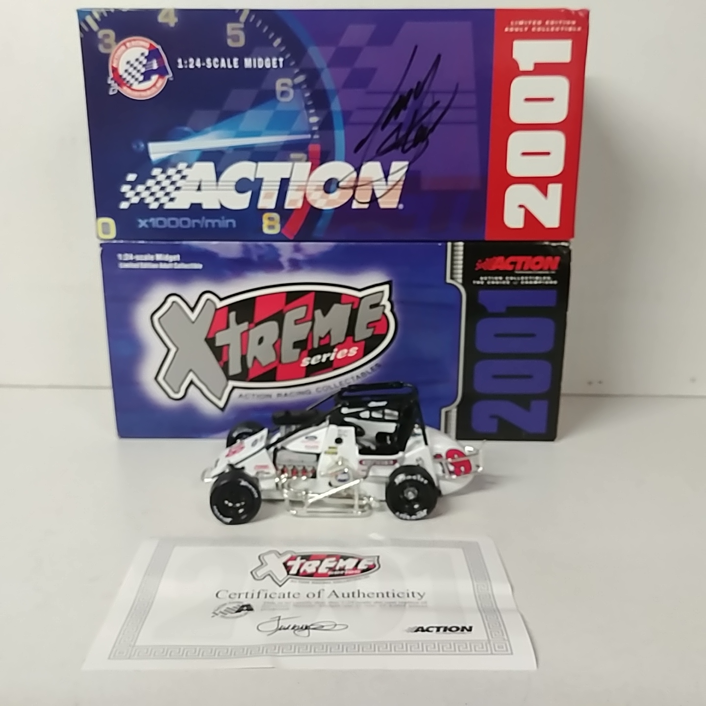 2001 Tony Stewart 1/24th Performance Racing "Copper Classic Win" midget Auto on box