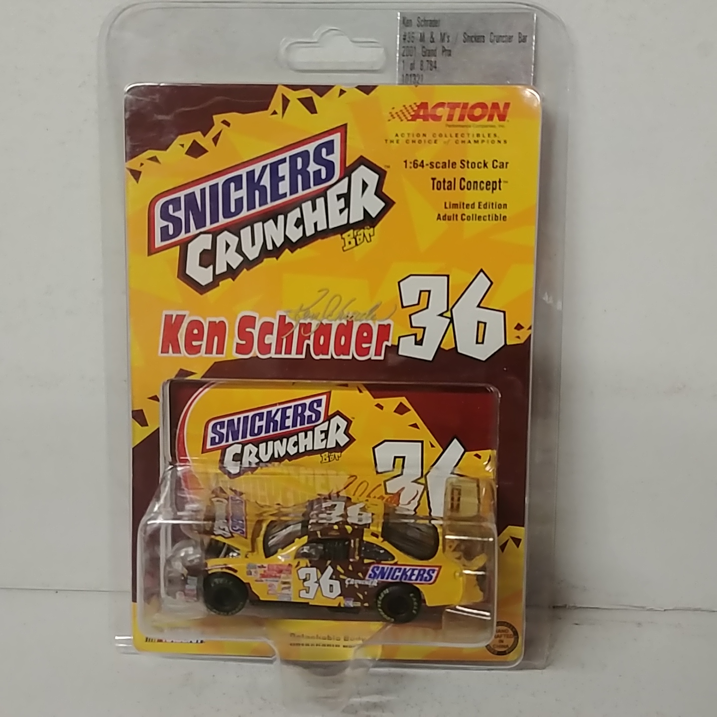 2001 Ken Schrader 1/64th Snickers Cruncher Bar Total Concept ARC Grand Prix