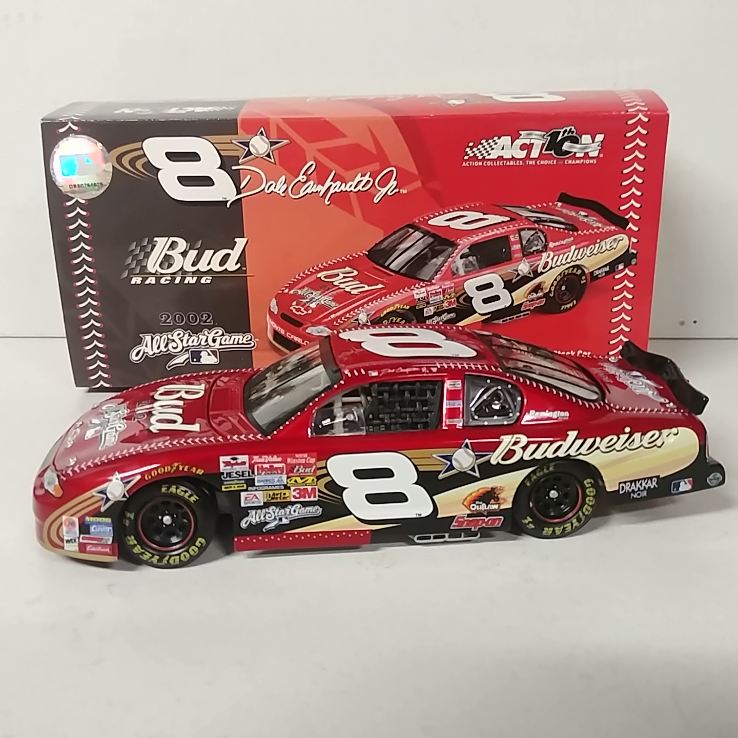 2002 Dale Earnhardt Jr 1/24th Budweiser "MLB All Star Game" c/w car