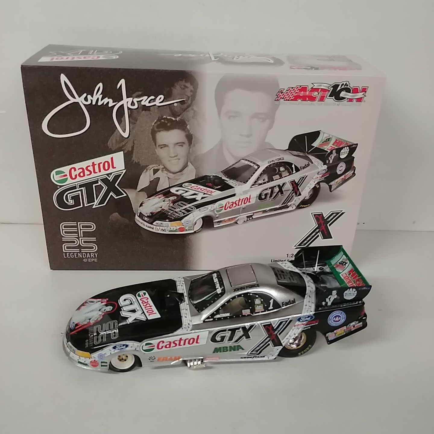 2002 John Force 1/24th Castrol GTX "Elvis 25th Anniversary" Mustang Funny Car