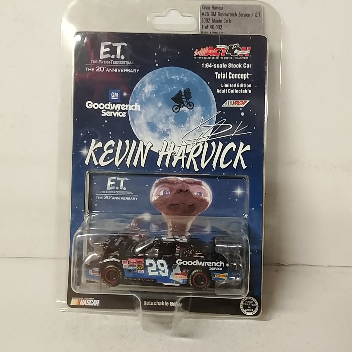 2002 Kevin Harvick 1/64th Goodwrench "ET" Nextel Cup Total Concept hood open Monte Carlo