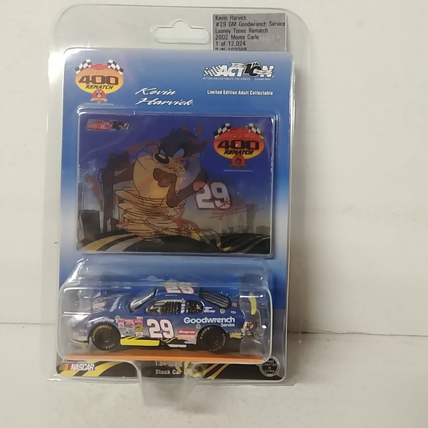 2002 Kevin Harvick 1/64th Goodwrench "Looney Tunes Taz" ARC Monte Carlo