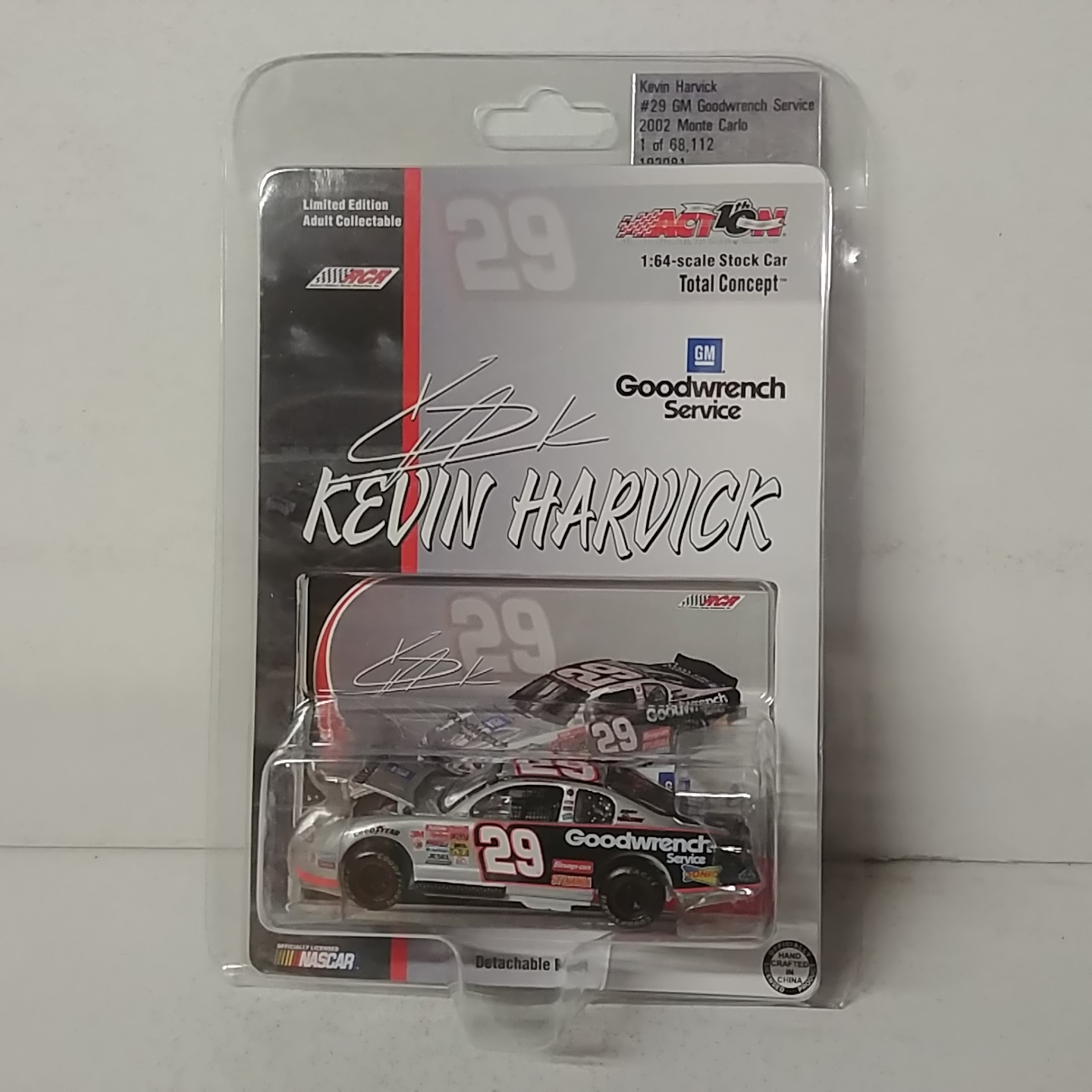 2002 Kevin Harvick 1/64th Goodwrench Total Concept hood open ARC Monte Carlo