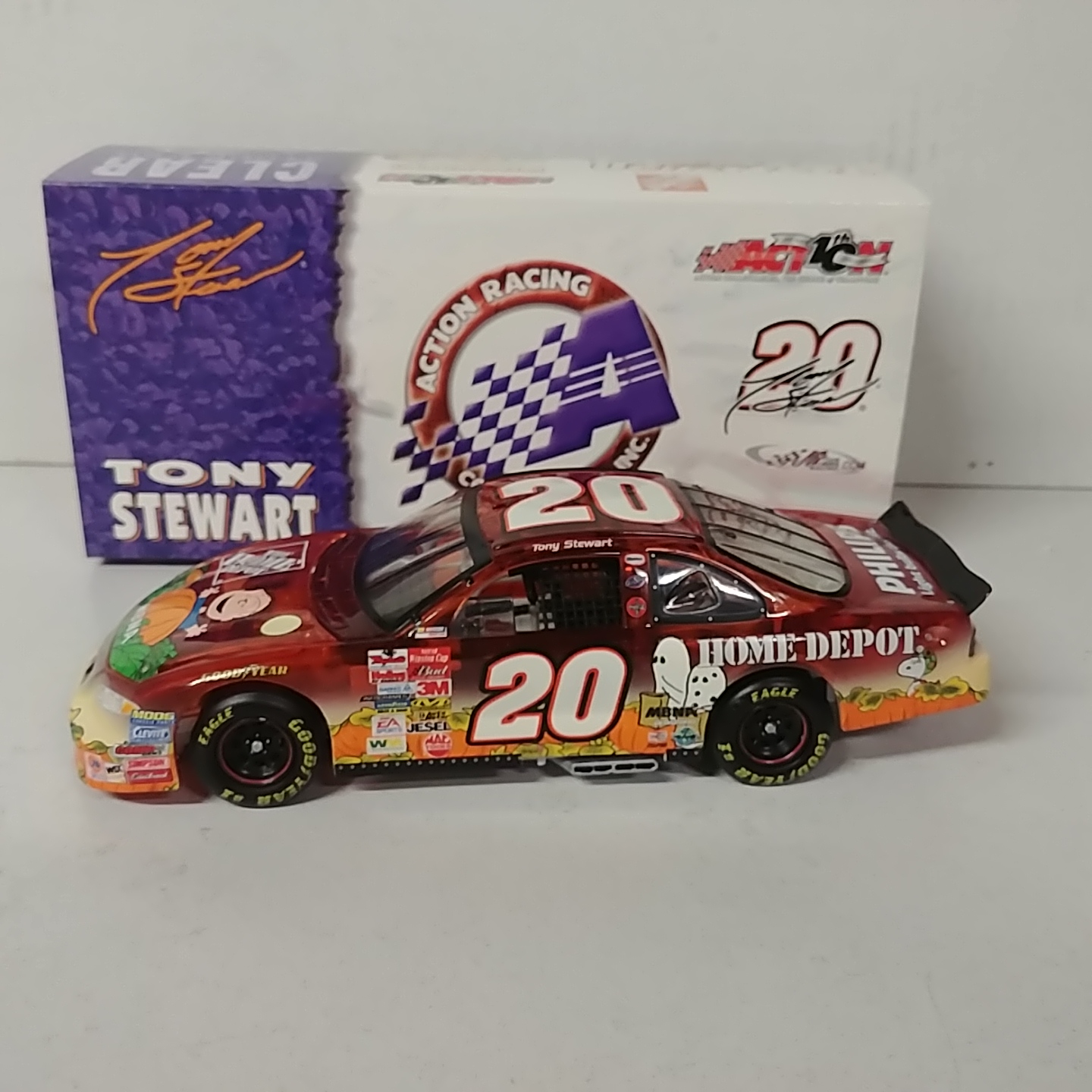 2002 Tony Stewart 1/24th Home Depot "Great Pumpkin Revealed"  Clear car