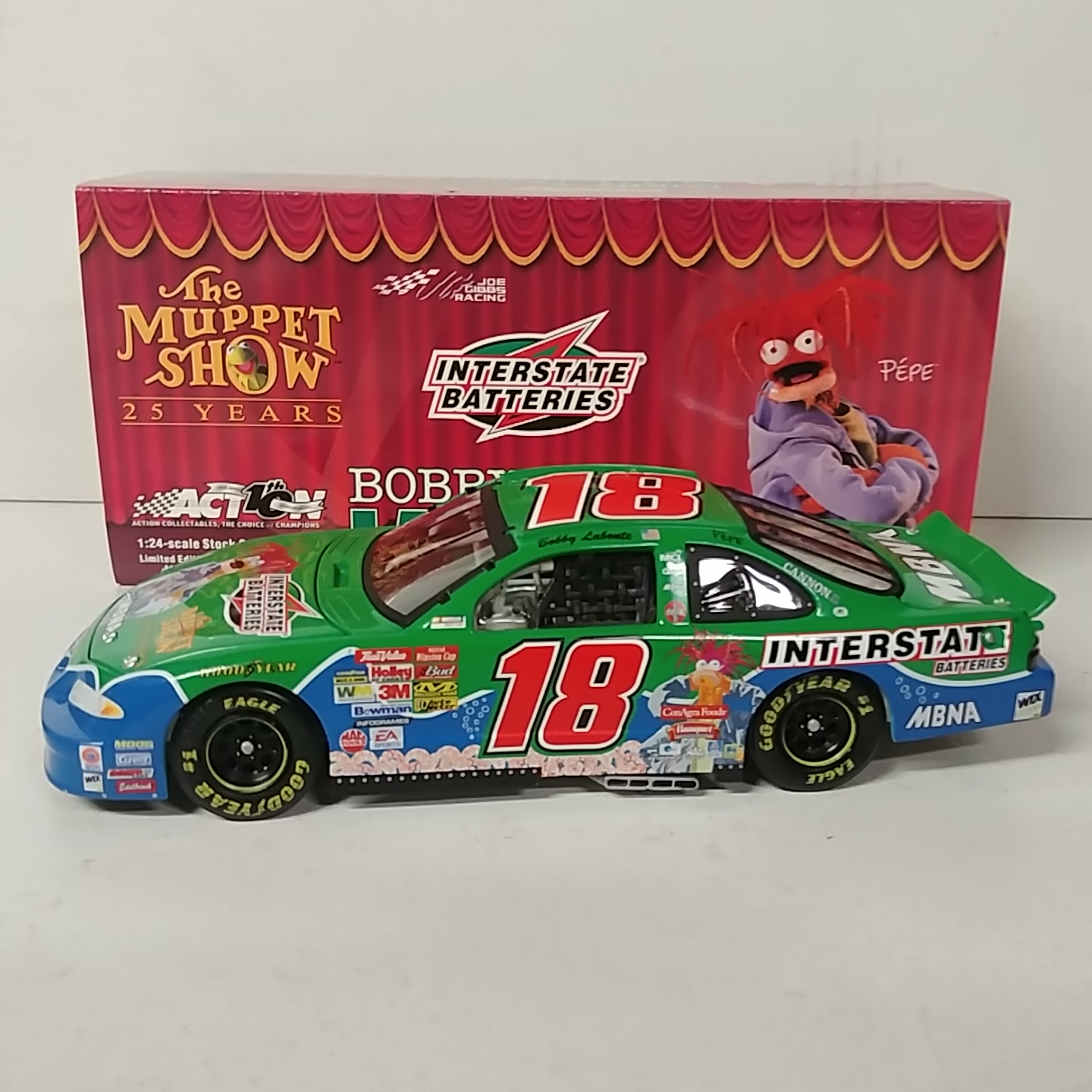 2002 Bobby Labonte 1/24th Interstate Batteries  "Muppets" c/w car