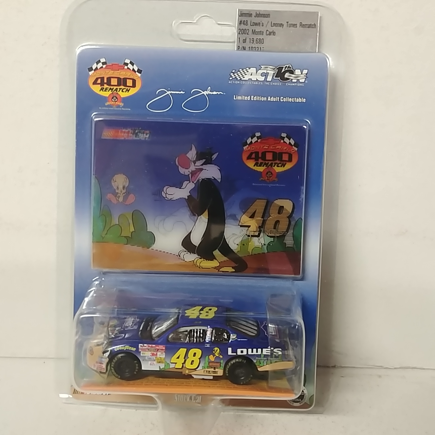 2002 Jimmie Johnson 1/64th Lowe's  "Looney Tunes Sylvester & Tweety" ARC Monte Carlo