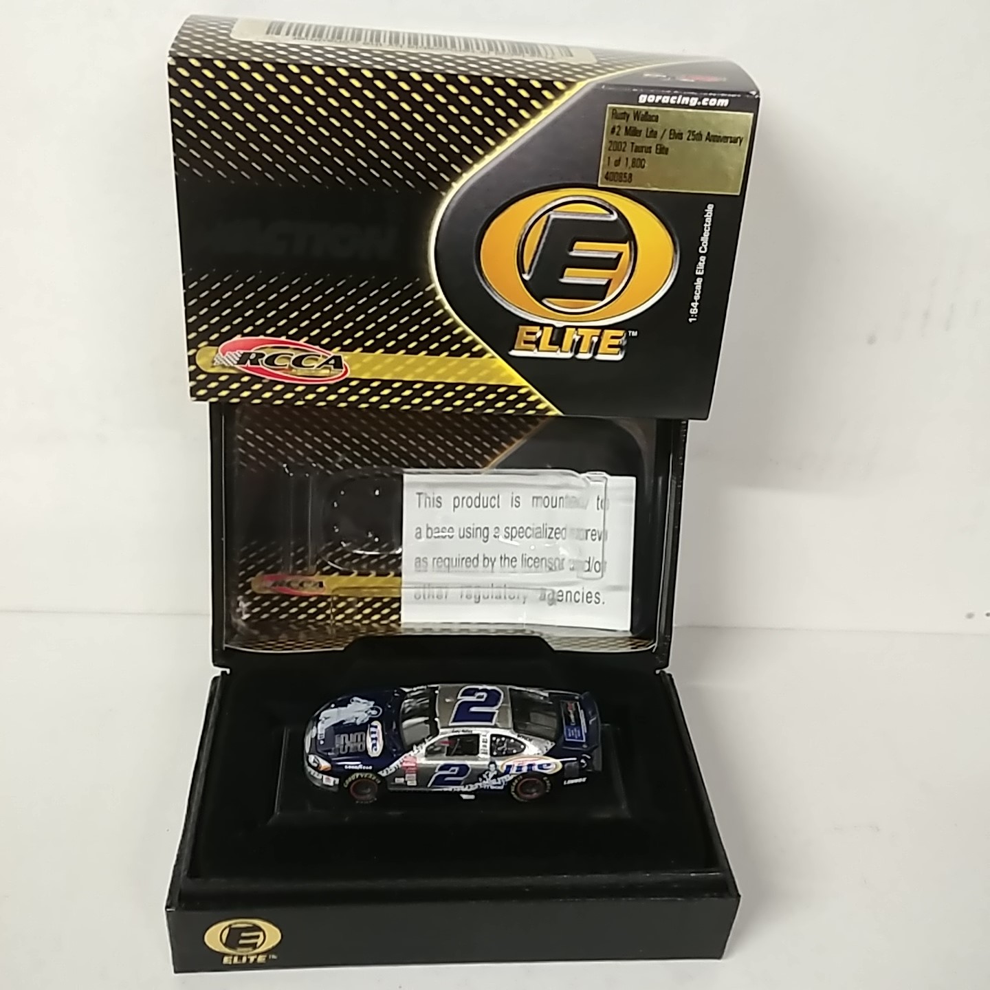 2002 Rusty Wallace 1/64th Miller Lite "Elvis" RCCA Elite Car