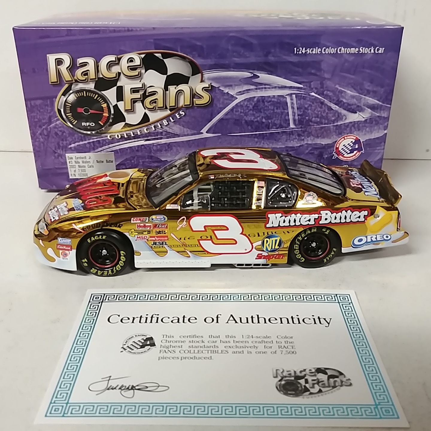 2002 Dale Earnhardt Jr 1/24th Nilla Wafers "Color Chrome" c/w car