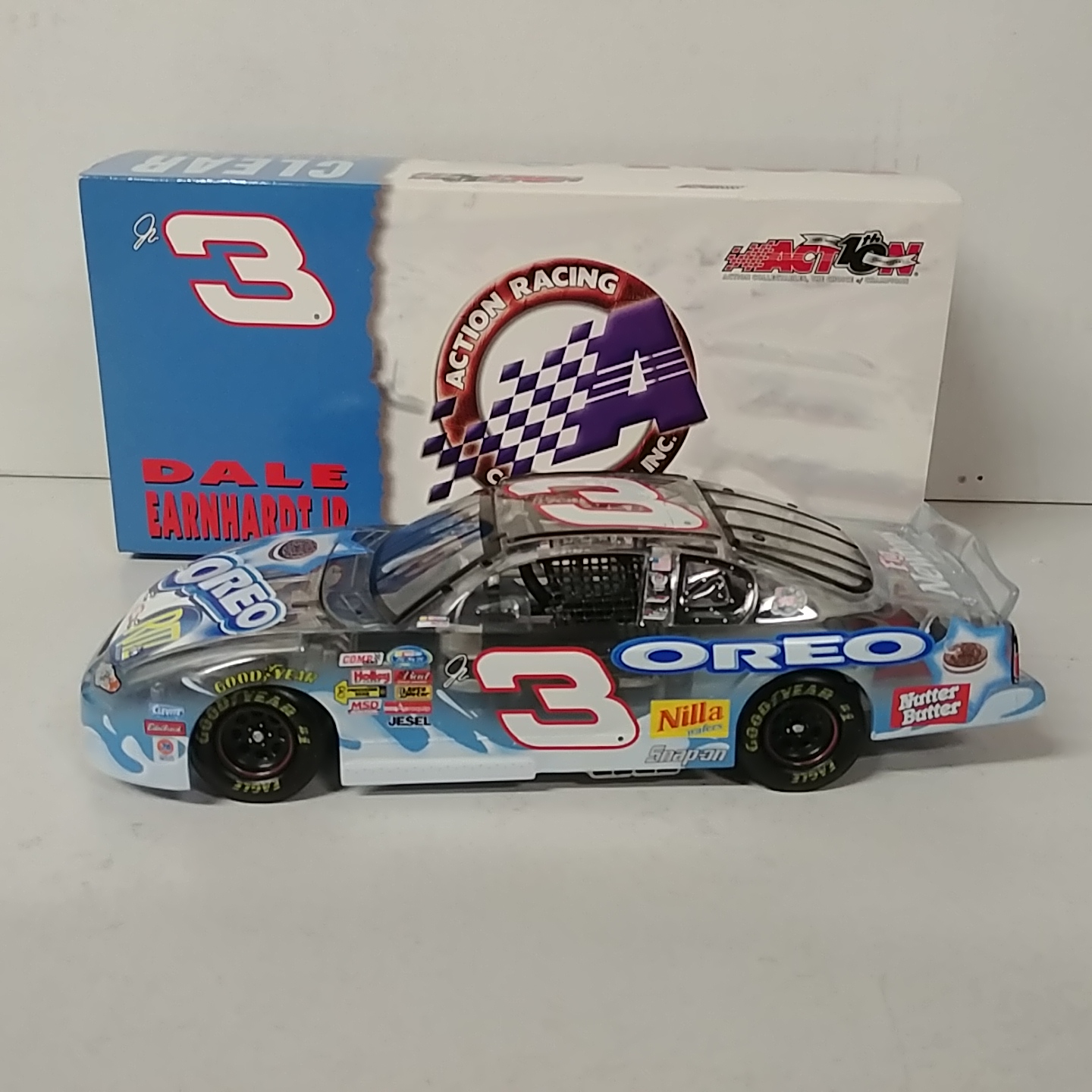 2002 Dale Earnhardt Jr 1/24th Oreo/Ritz clear car