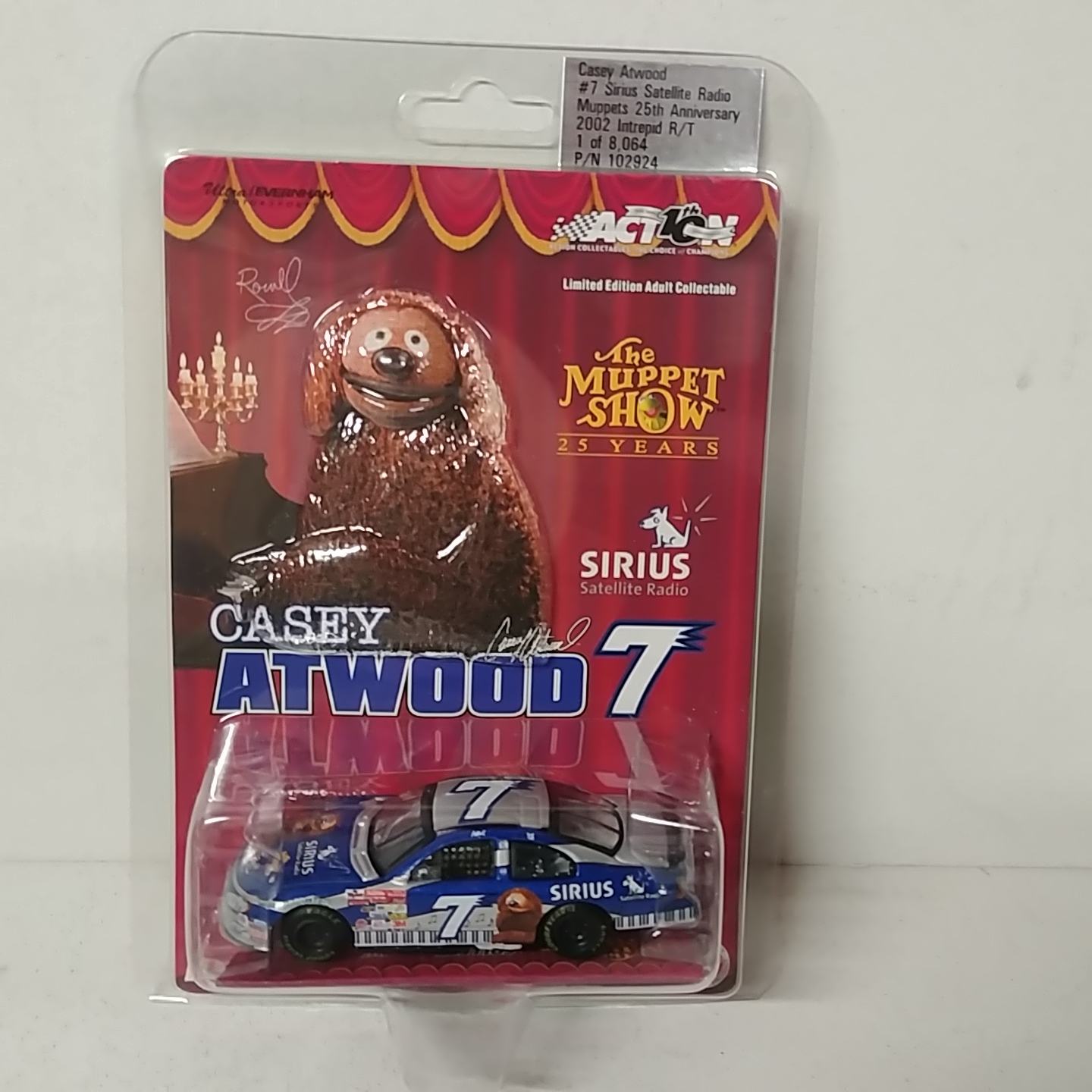 2002 Casey Atwood 1/64th Sirus  "Muppets Rowlf the Dog" ARC Intrepid R/T