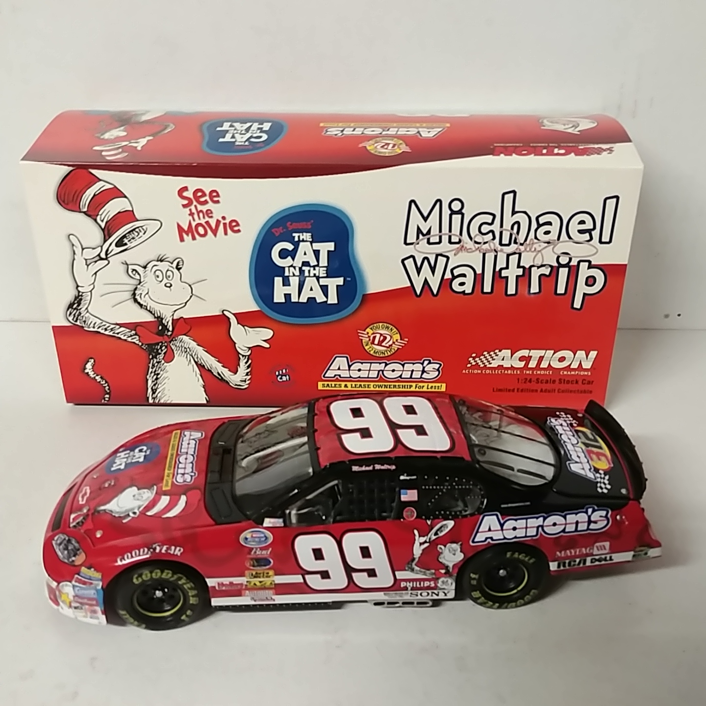 2003 Michael Waltrip 1/24th Aarons "Cat in the Hat""Busch Series" c/w car