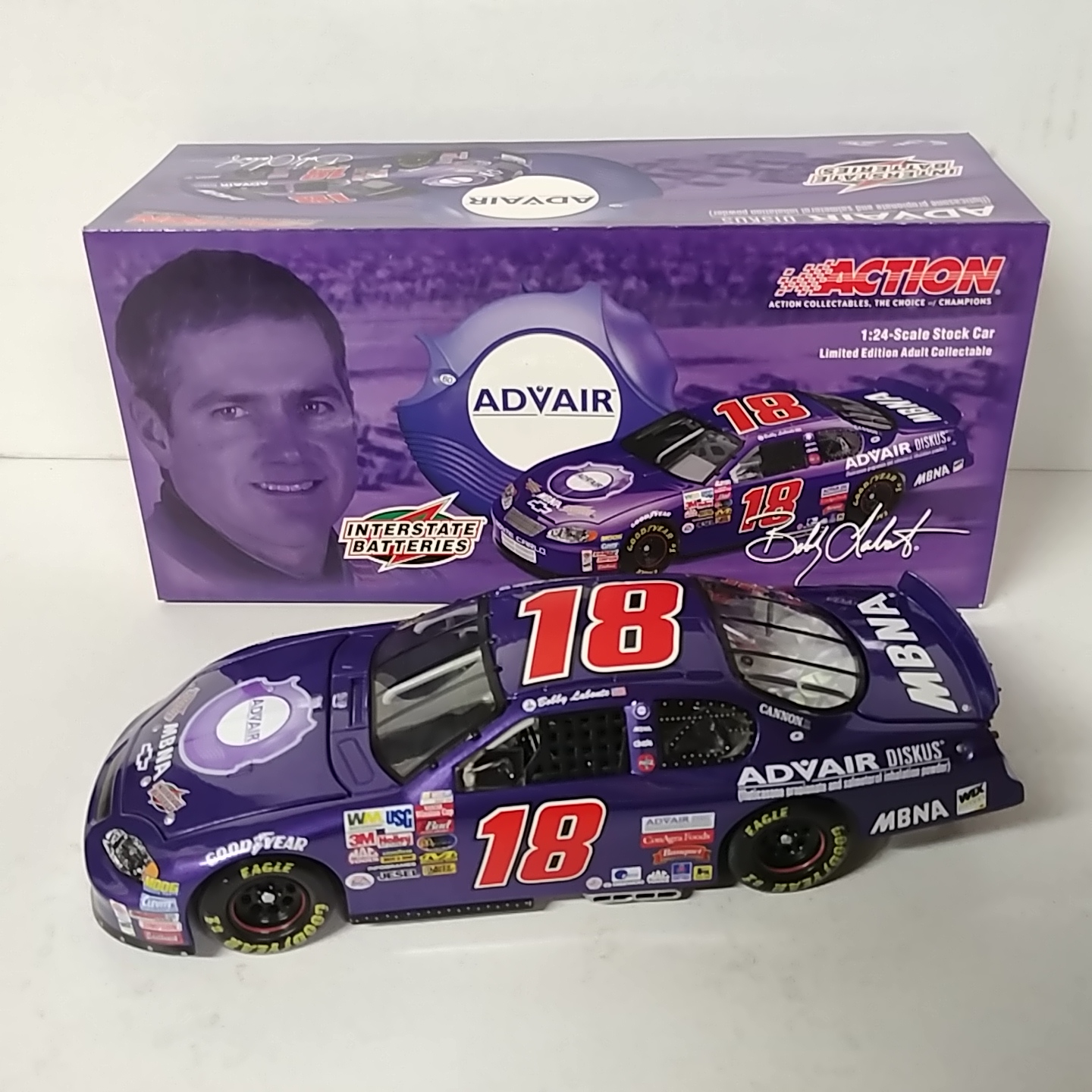 2003 Bobby Labonte 1/24th Advair "Purple" c/w car
