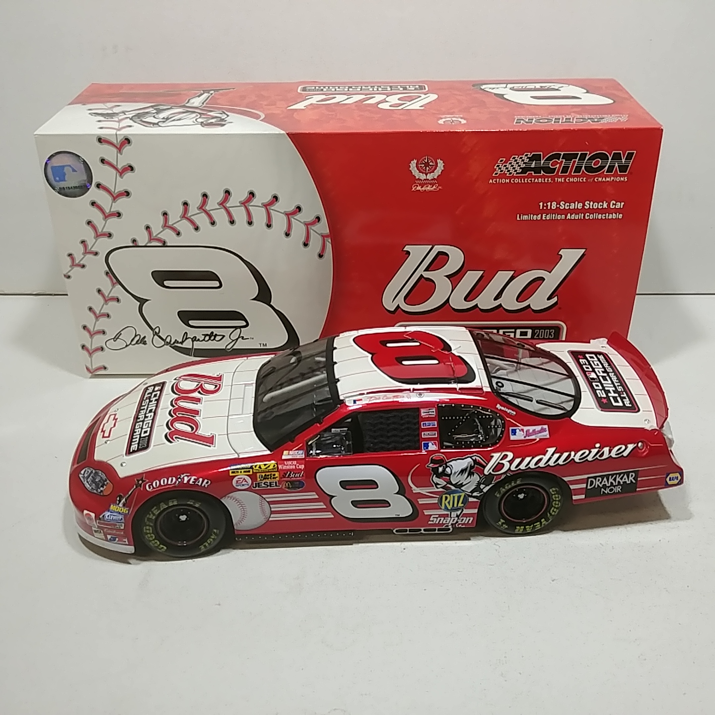 2003 Dale Earnhardt Jr 1/18th Budweiser  "MLB All Star Gamr" ARC Monte Carlo