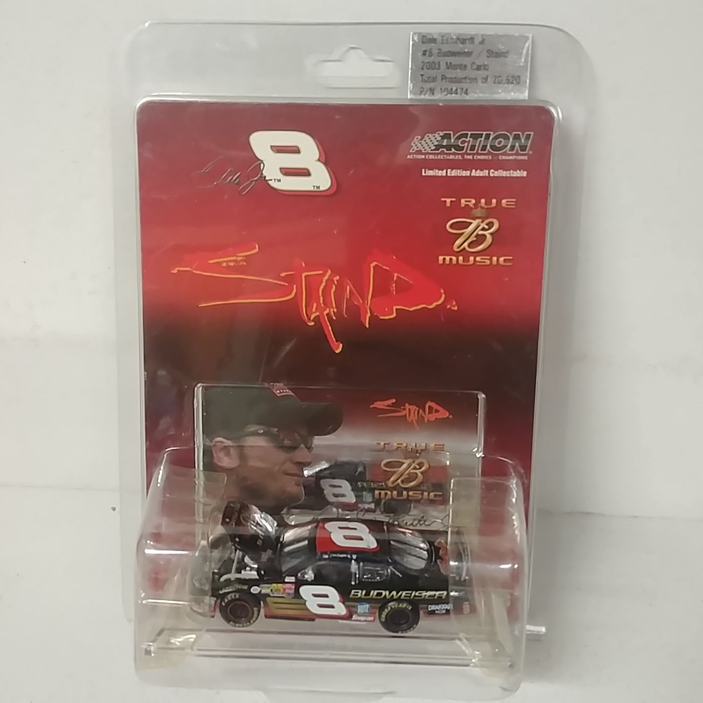 2003 Dale Earnhardt Jr 1/64th Budweiser "Chevy Rock and Roll" "Staind" ARC hood open Monte Carlo