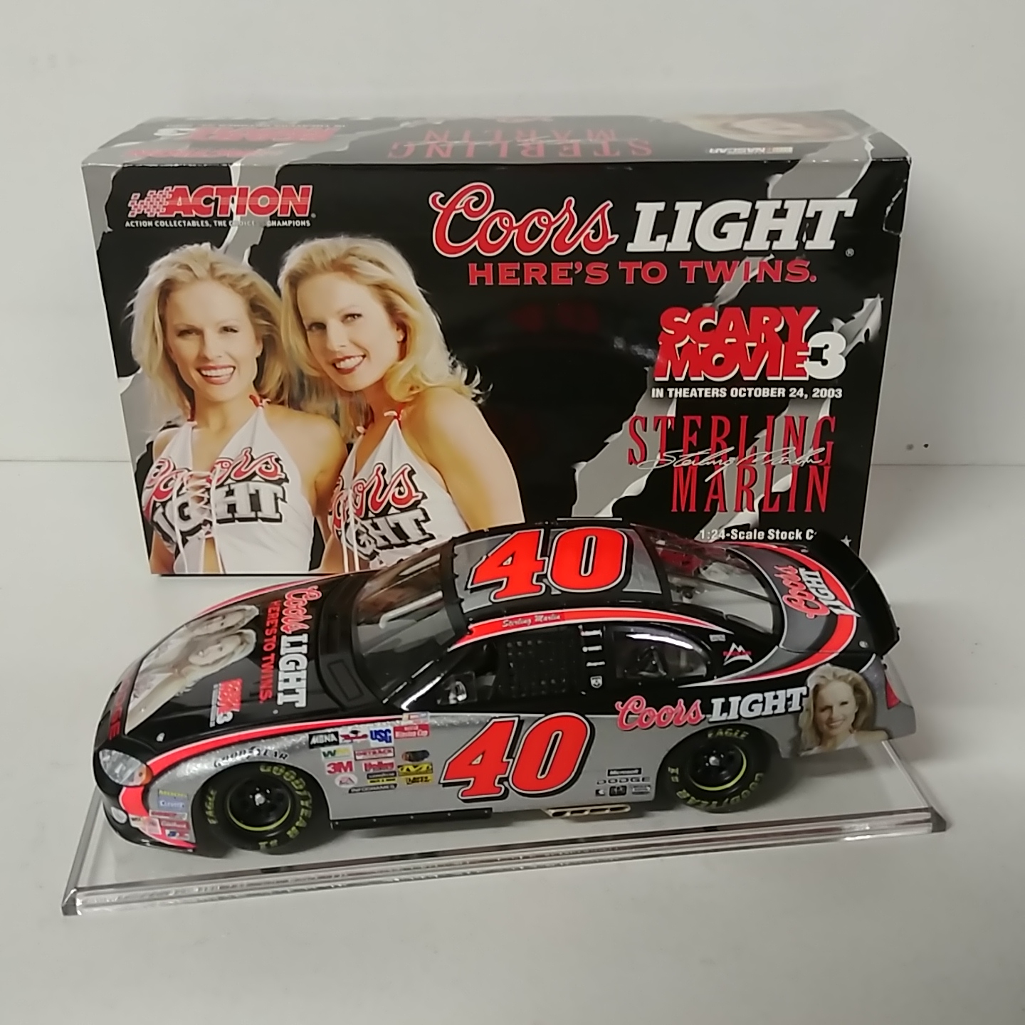 2003 Sterling Marlin 1/24th Coors Light "Scary Movie 3" c/w car