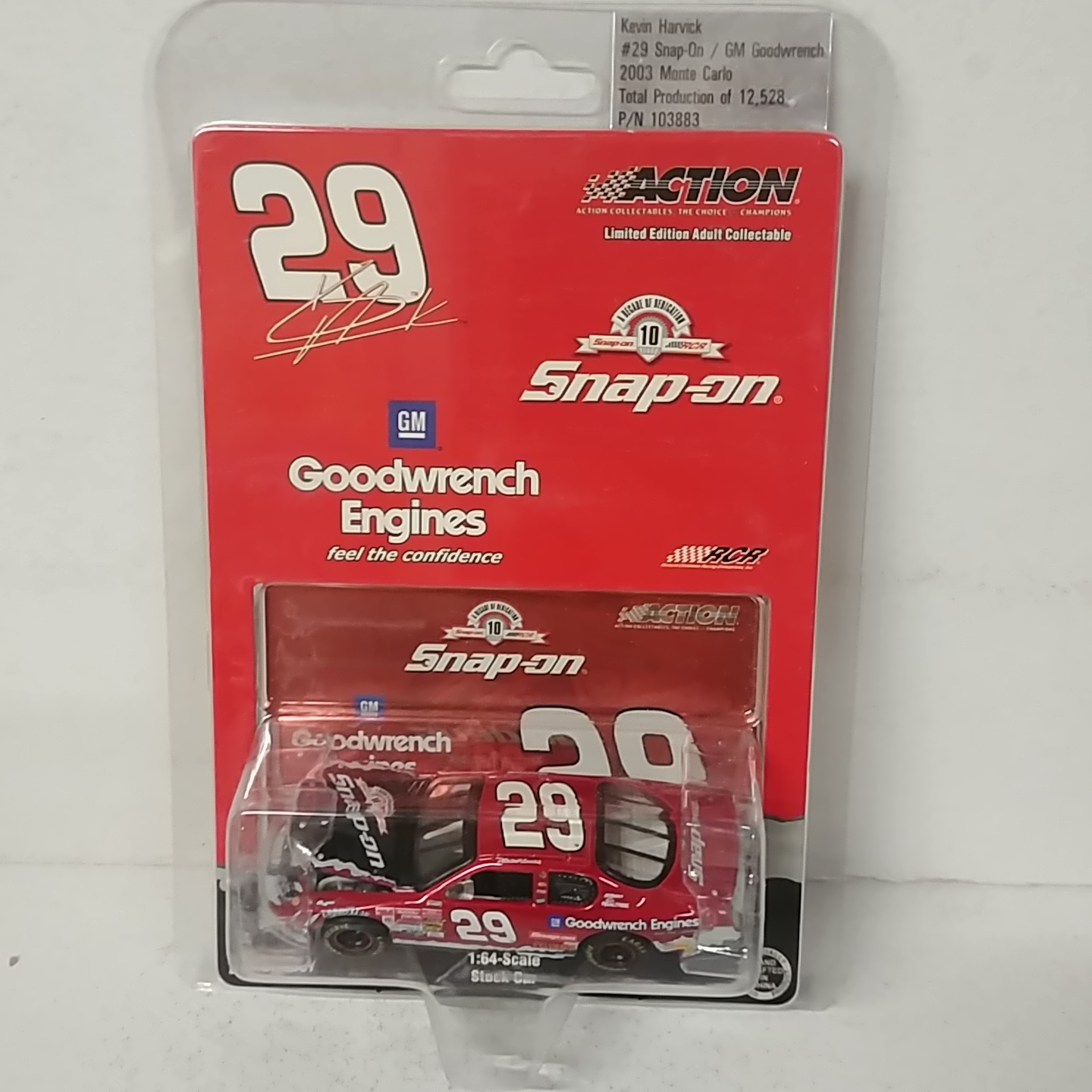 2003 Kevin Harvick 1/64th Goodwrench "Snap On" ARC hood open Monte Carlo