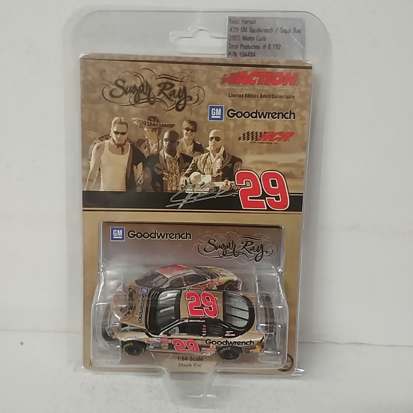 2003 Kevin Harvick 1/64th GM Goodwrench "Sugar Ray" hood open Monte Carlo