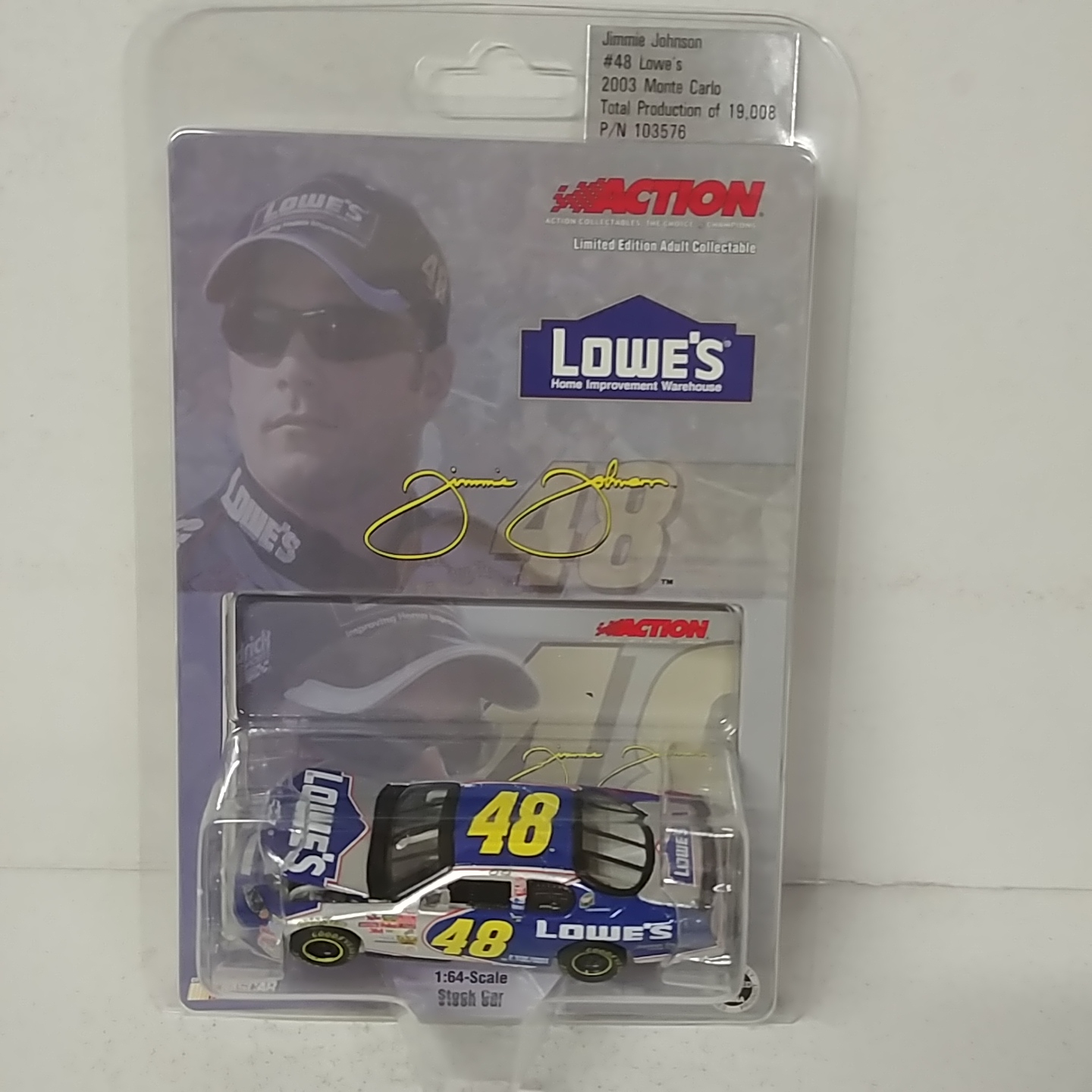 2003 Jimmie Johnson 1/64th Lowe's ARC hood open Monte Carlo