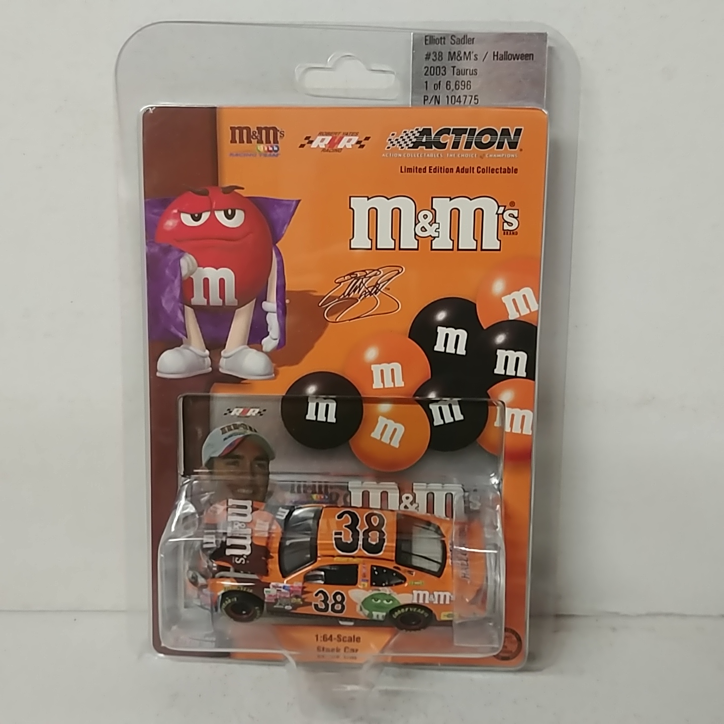 2003 Elliott Sadler 1/64th M&M's "Halloween" ARC hood open Taurus