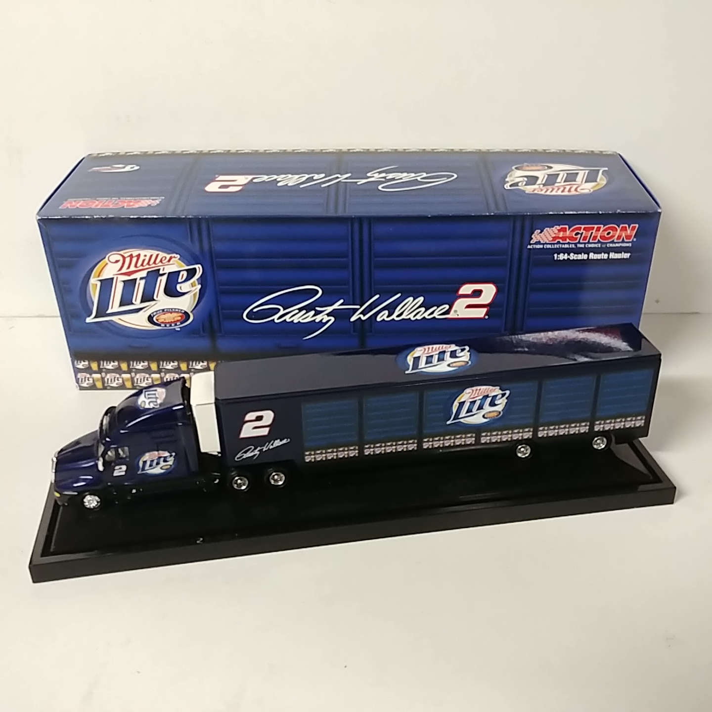 2003 Rusty Wallace 1/64th Miller Lite Route Hauler