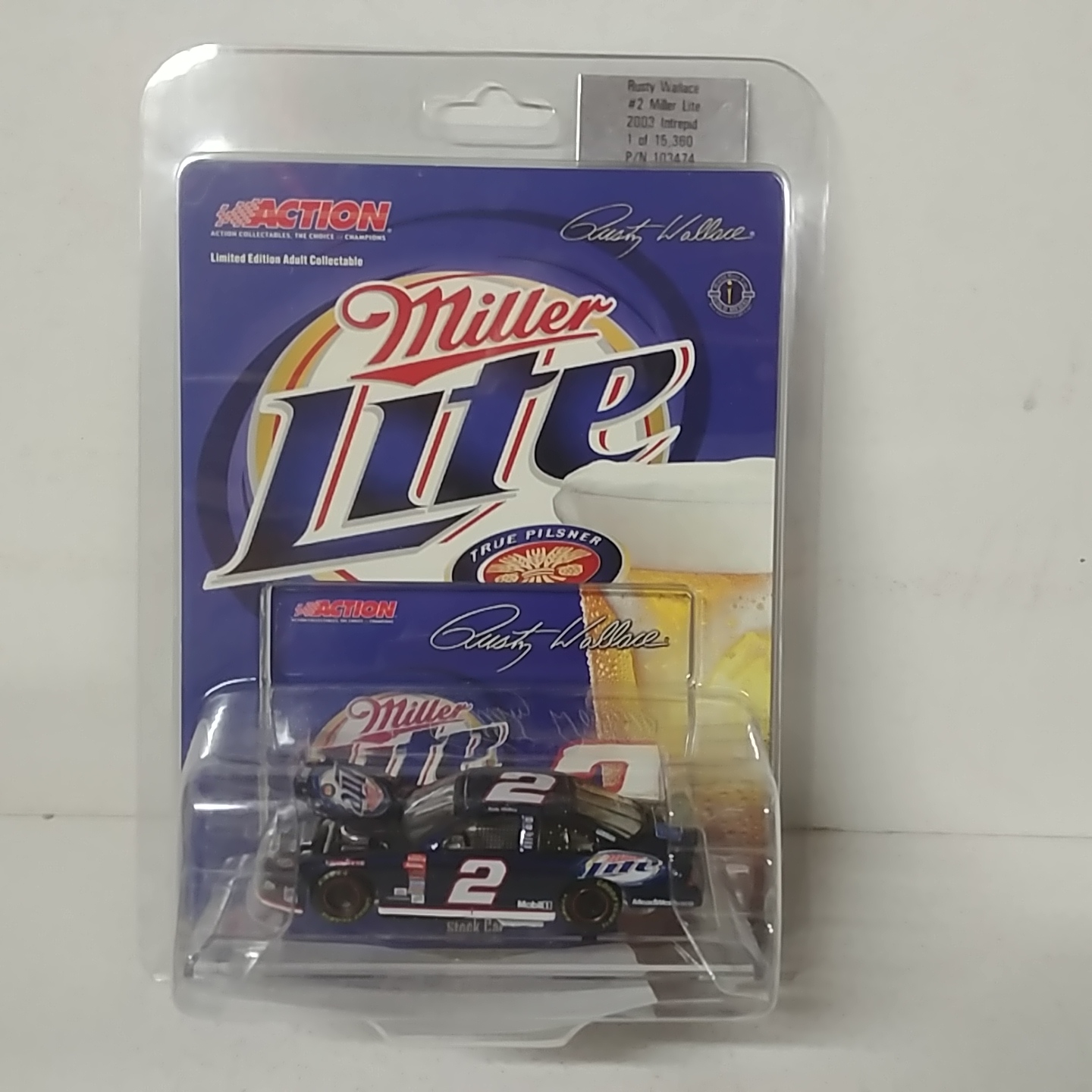 2003 Rusty Wallace 1/64th Miller Lite ARC hood open Intrepid