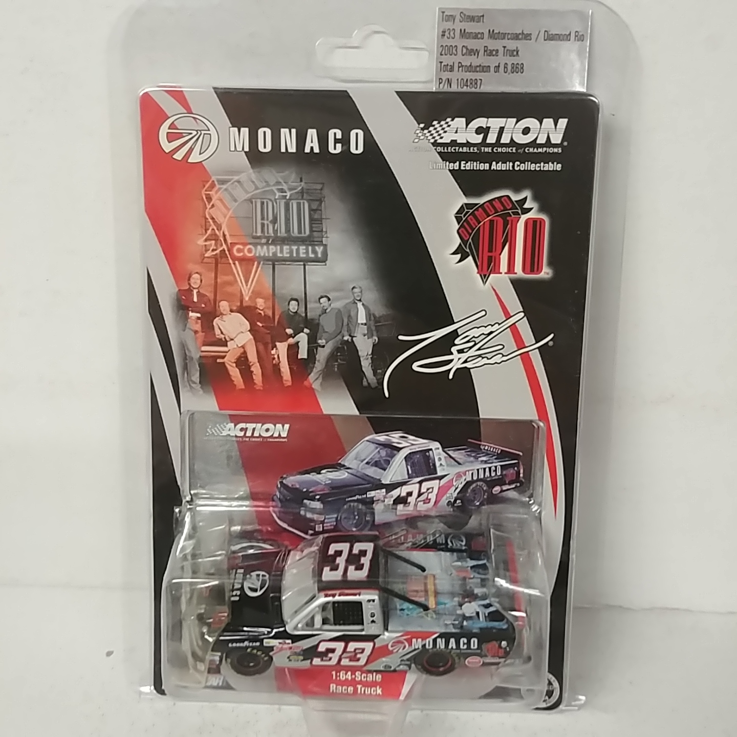 2003 Tony Stewart 1/64th Monaco Motorcoaches "Diamond Rio" Chevy truck