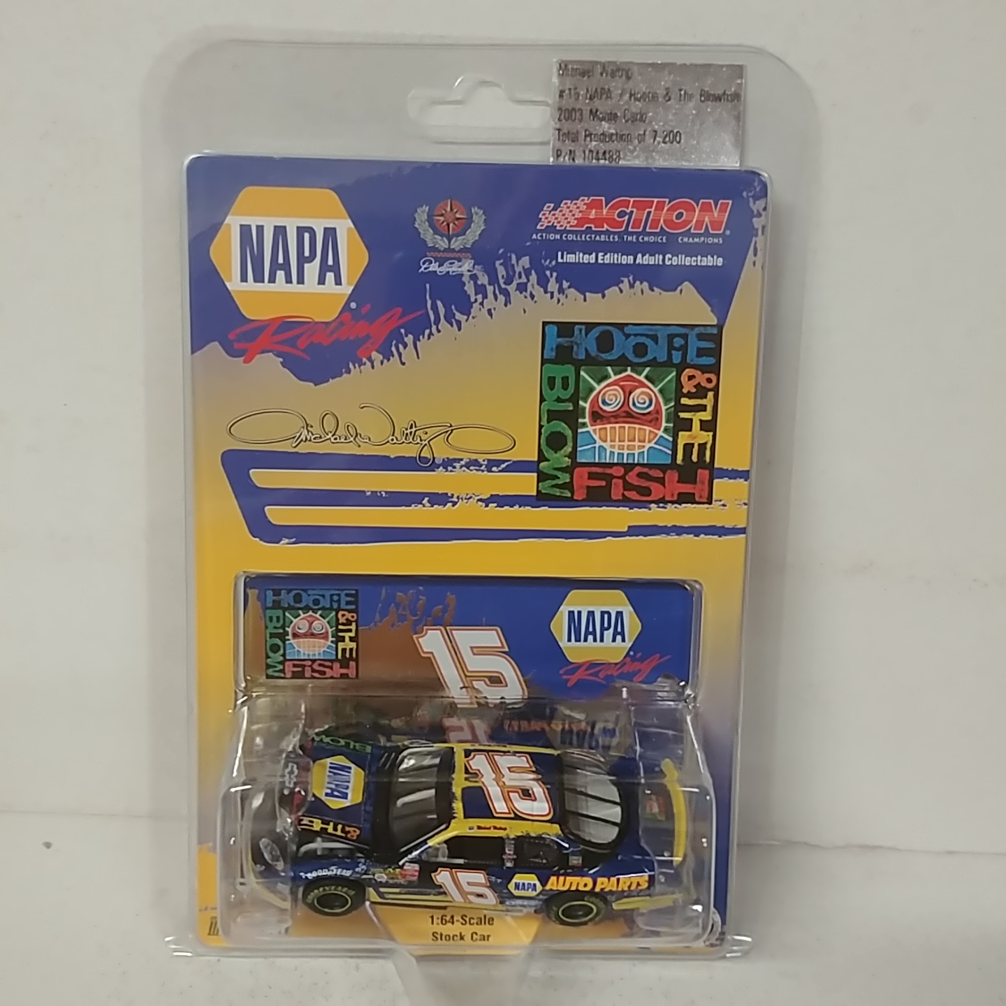 2003 Michael Waltrip 1/64th NAPA "Hootie and the Blow Fish" ARC hood open Monte Carlo