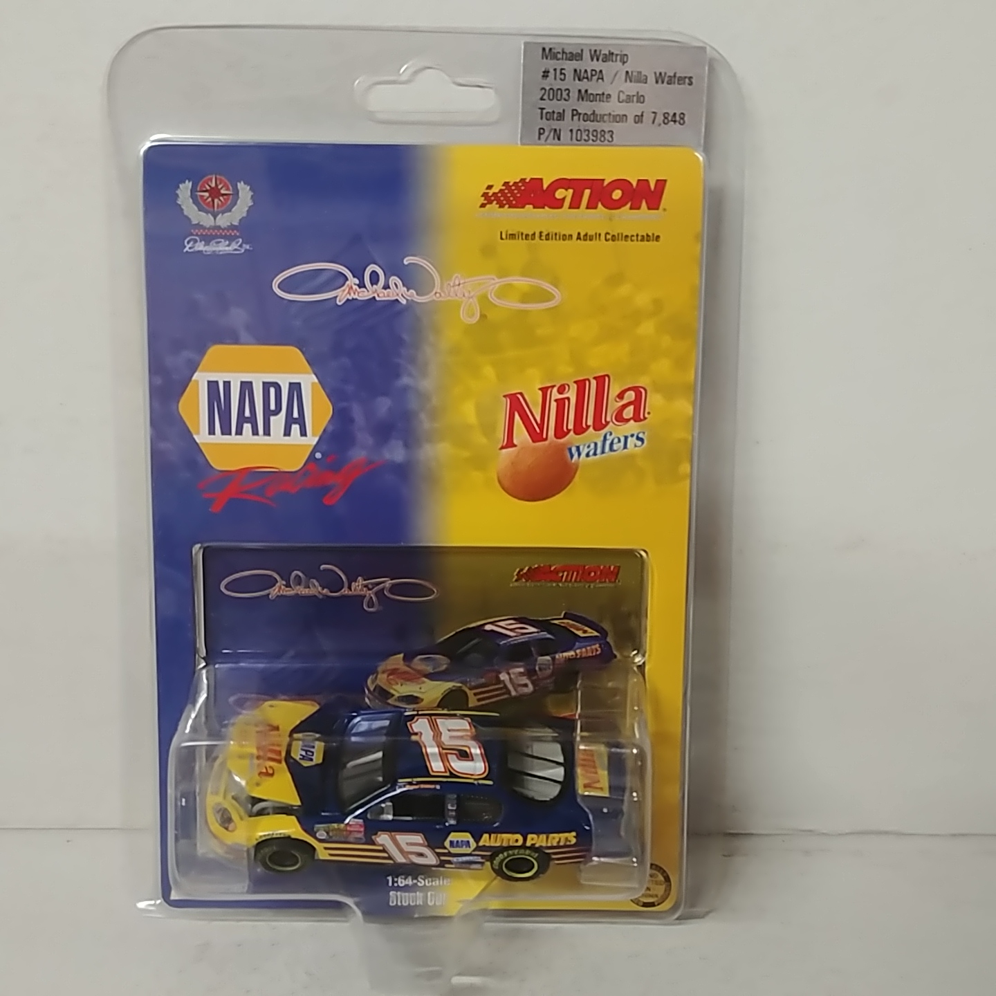 2003 Michael Waltrip 1/64th NAPA "Nilla Wafers" ARC hood open Monte Carlo