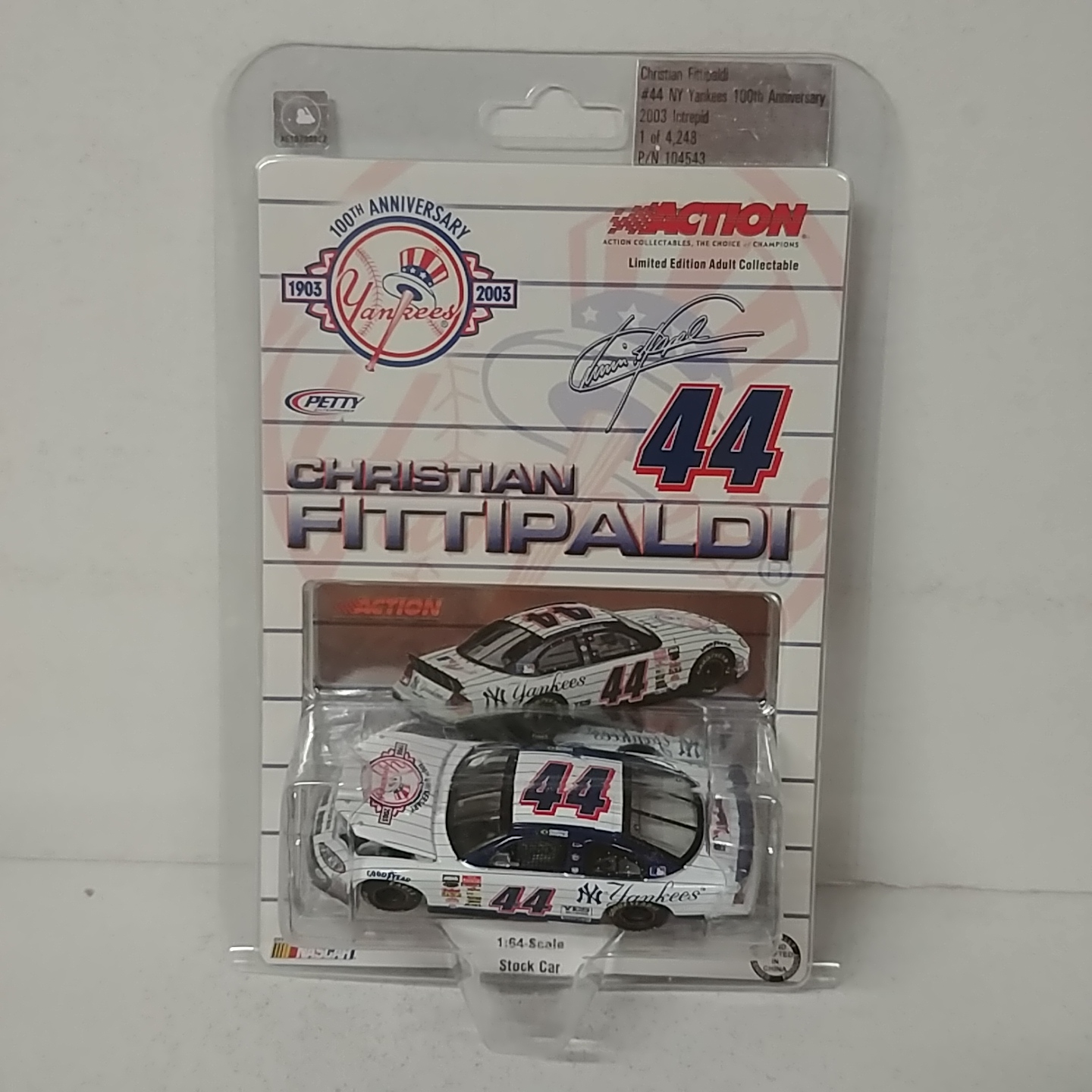 2003 Christian Fittipaldi 1/64th NY Yankees "100th Anniversary" ARC hood open Intrepid