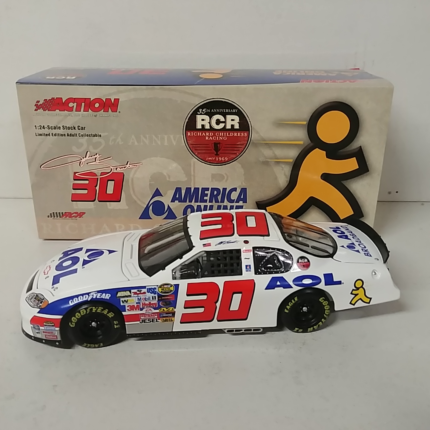 2004 Jeff Burton 1/24th AOL "RCR 35th Anniversary" c/w car