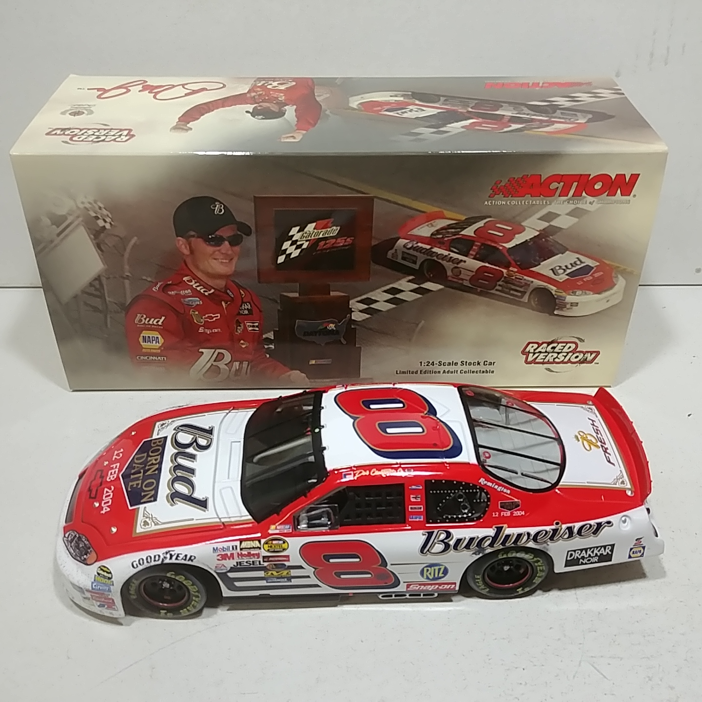 2004 Dale Earnhardt Jr 1/24th Budweiser Born on Date "Twin 125 Win" RCCA Club Monte Carlo