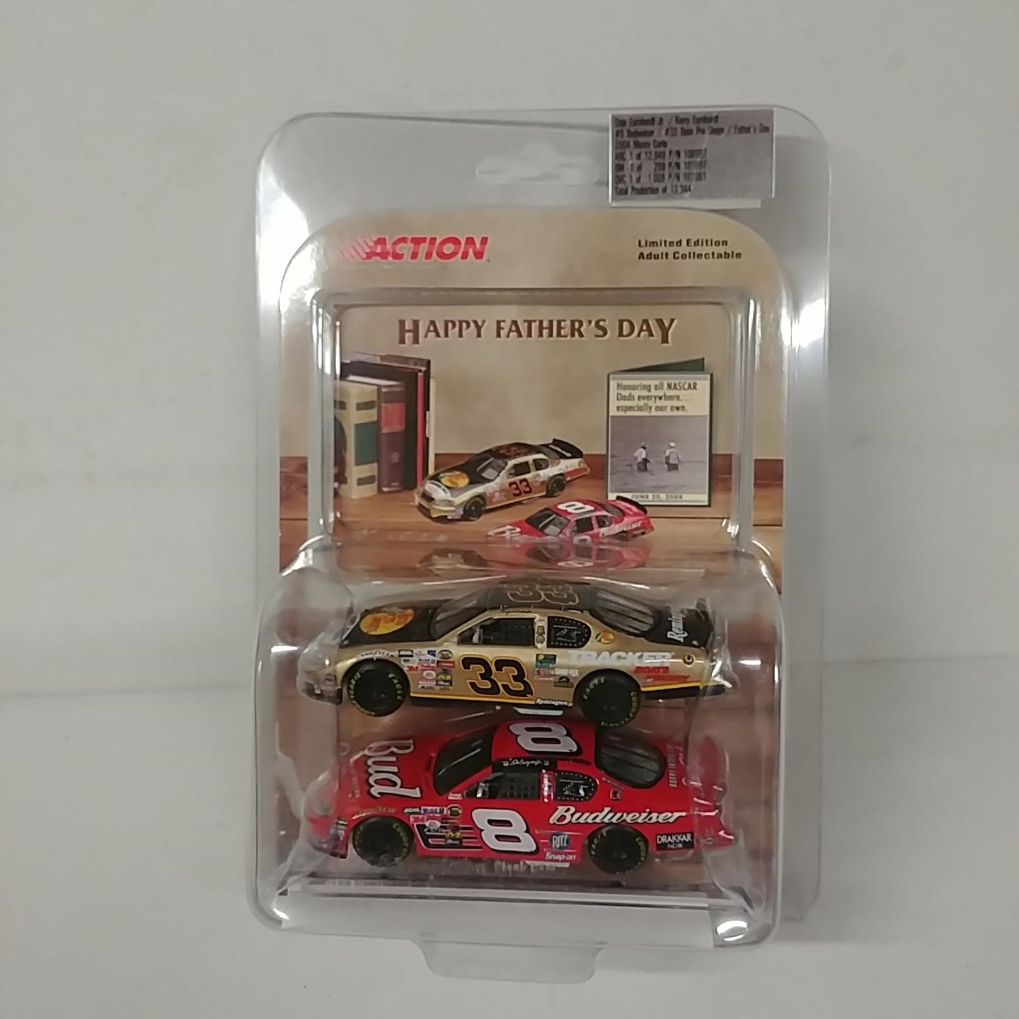 2004 Dale Earnhardt Jr & Kerry Earnhardt 1/64th Budweiser Bass Pro Shops "Fathers Day" 2 car set