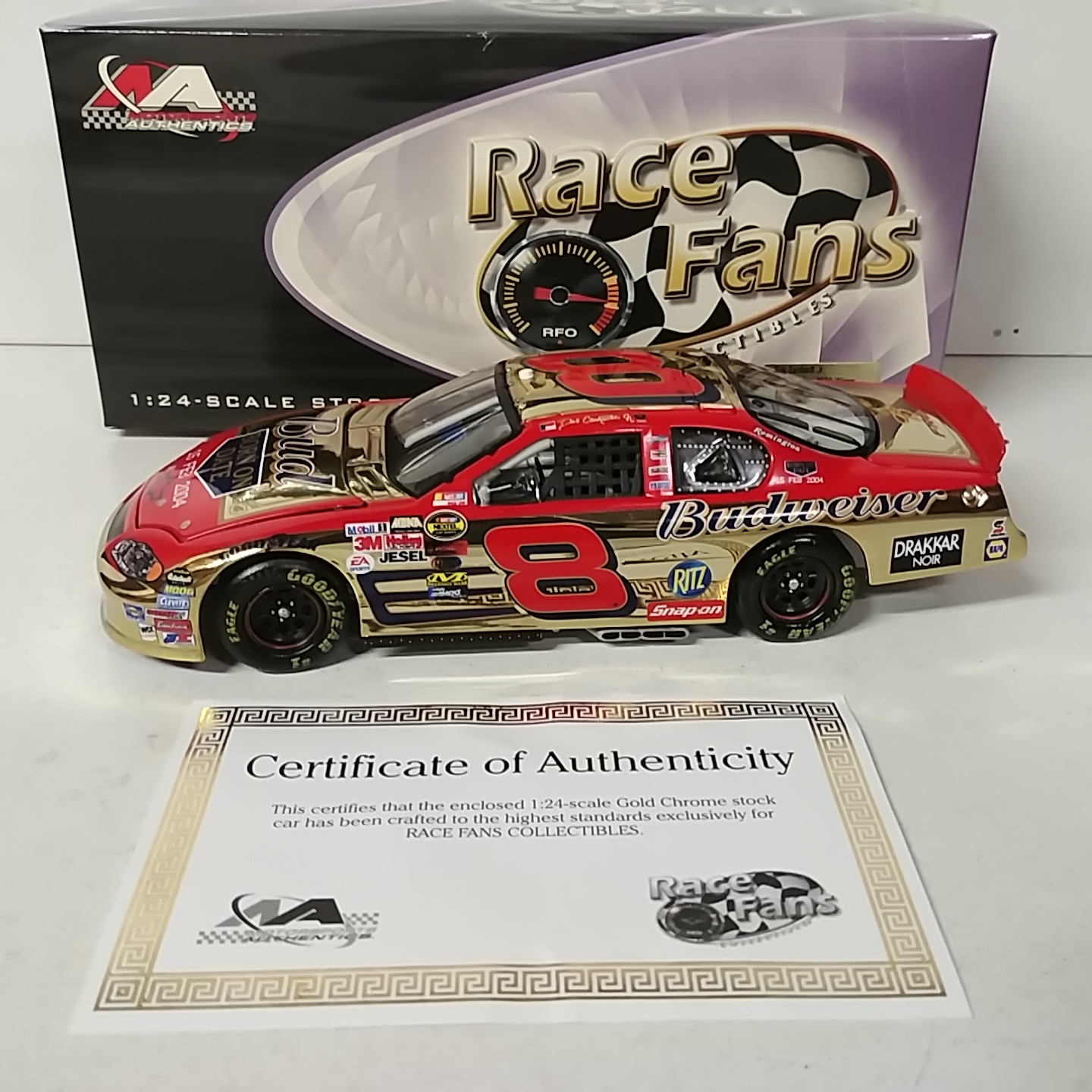 2004 Dale Earnhardt Jr 1/24th Budweiser "Daytona 500" Gold Chrome car