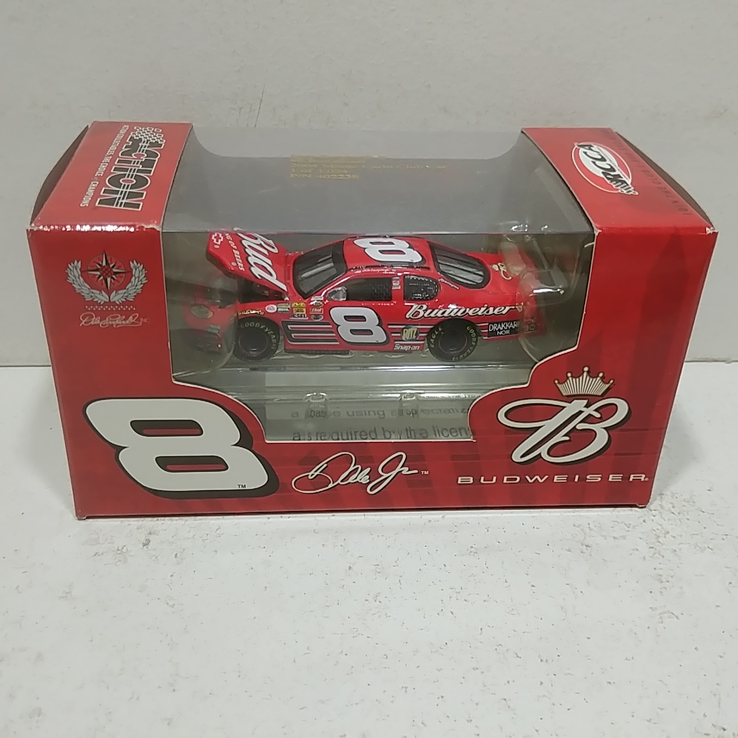 2004 Dale EArnhardt Jr 1/64th Budweiser RCCA hood open Monte Carlo