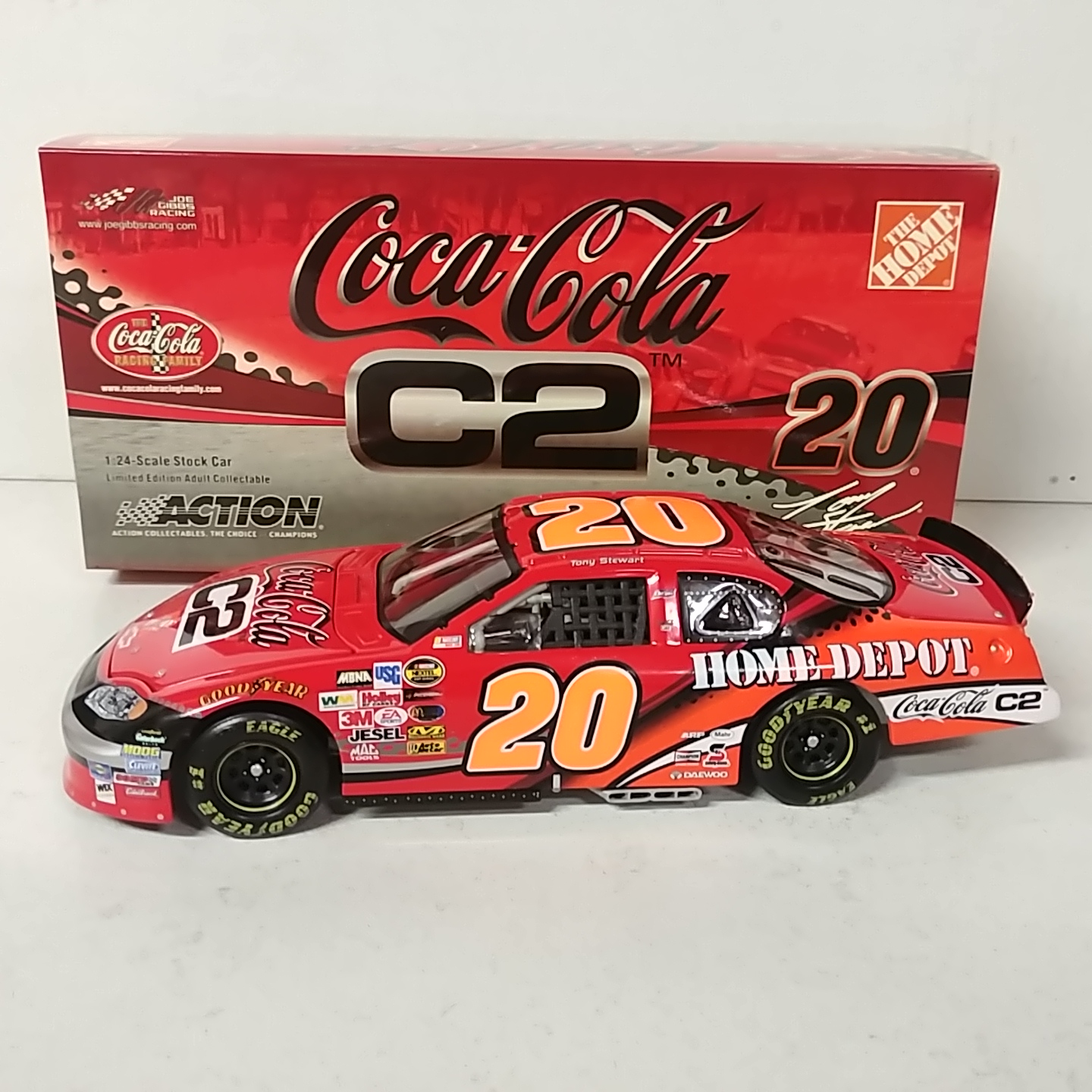 2004 Tony Stewart 1/24th Home Depot "Coca Cola C2" c/w car