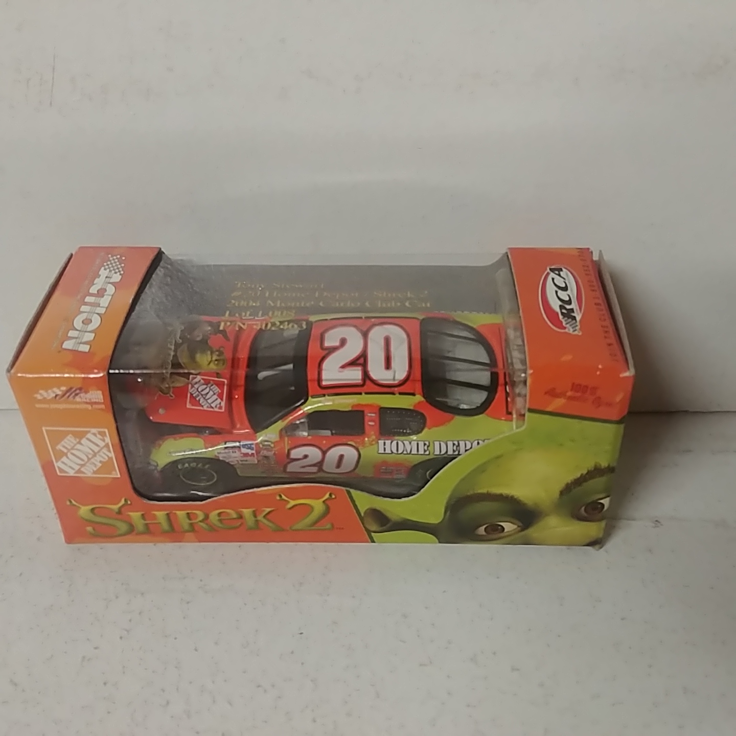 2004 Tony Stewart 1/64th Home Depot "Shrek2" hood open car