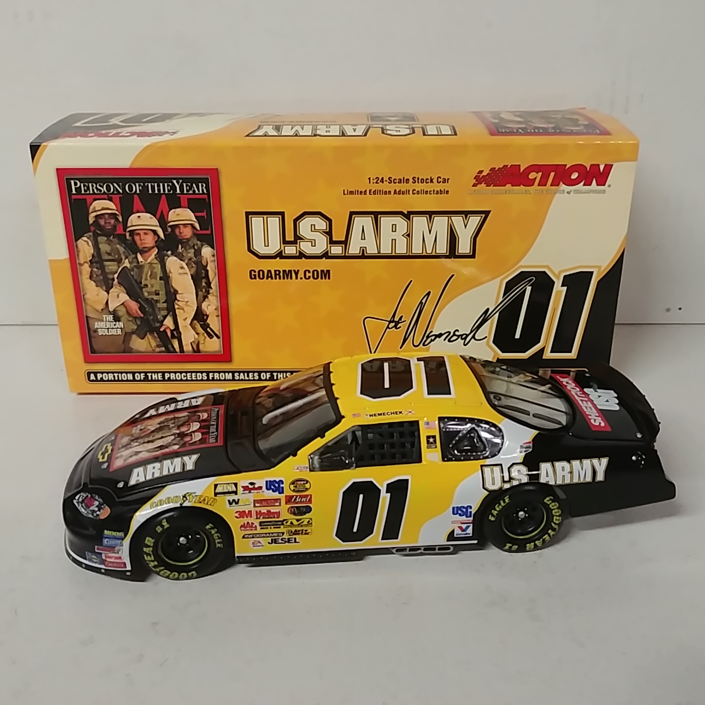 2004 Joe Nemechek 1/24th US Army "Time Magazine" c/w car