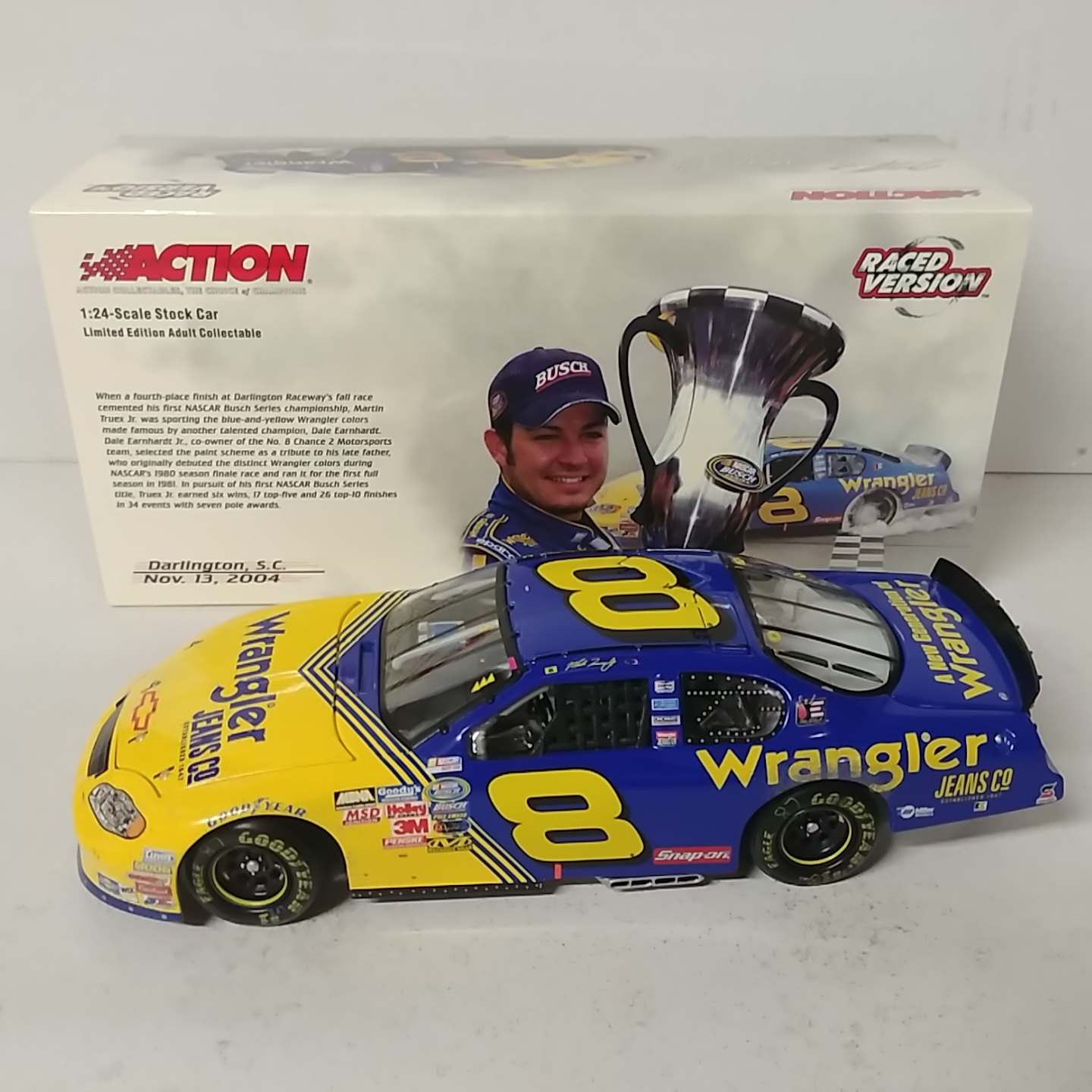 2004 Martin Truex Jr 1/24th Wrangled Retro "Darlington Win""Busch Series"  c/w car