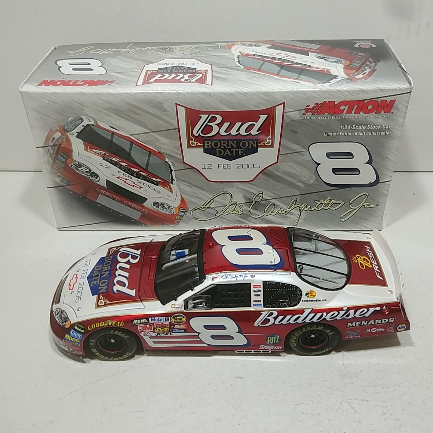 2005 Dale Earnhardt Jr 1/24th Budweiser "Born On Date 2/12/05 Bud Shootout" RCCA Club Car Monte Carlo